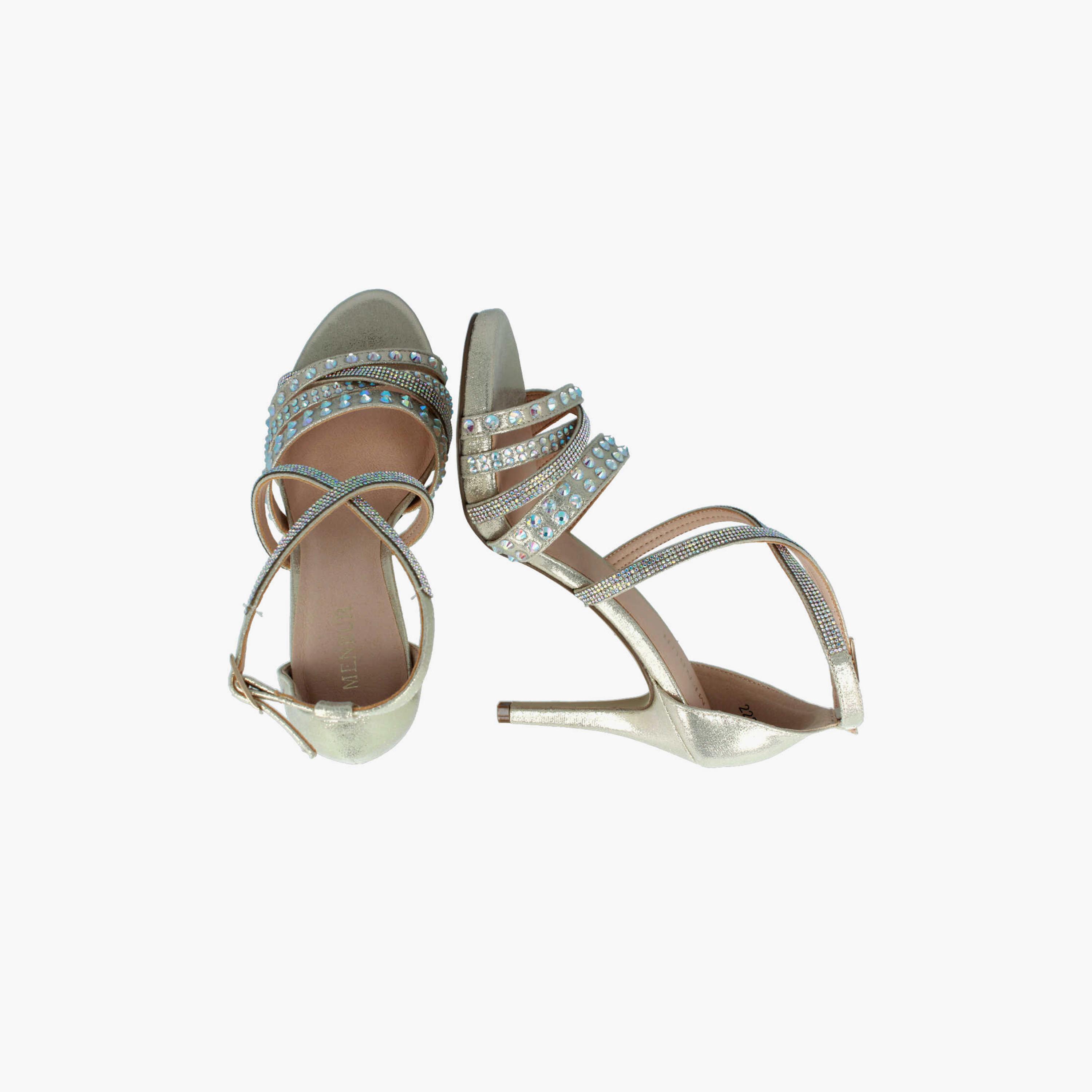 Menbur Women's Metallic Stiletto Heels with Embellishment | 22366-women-shoes-heels-image-3