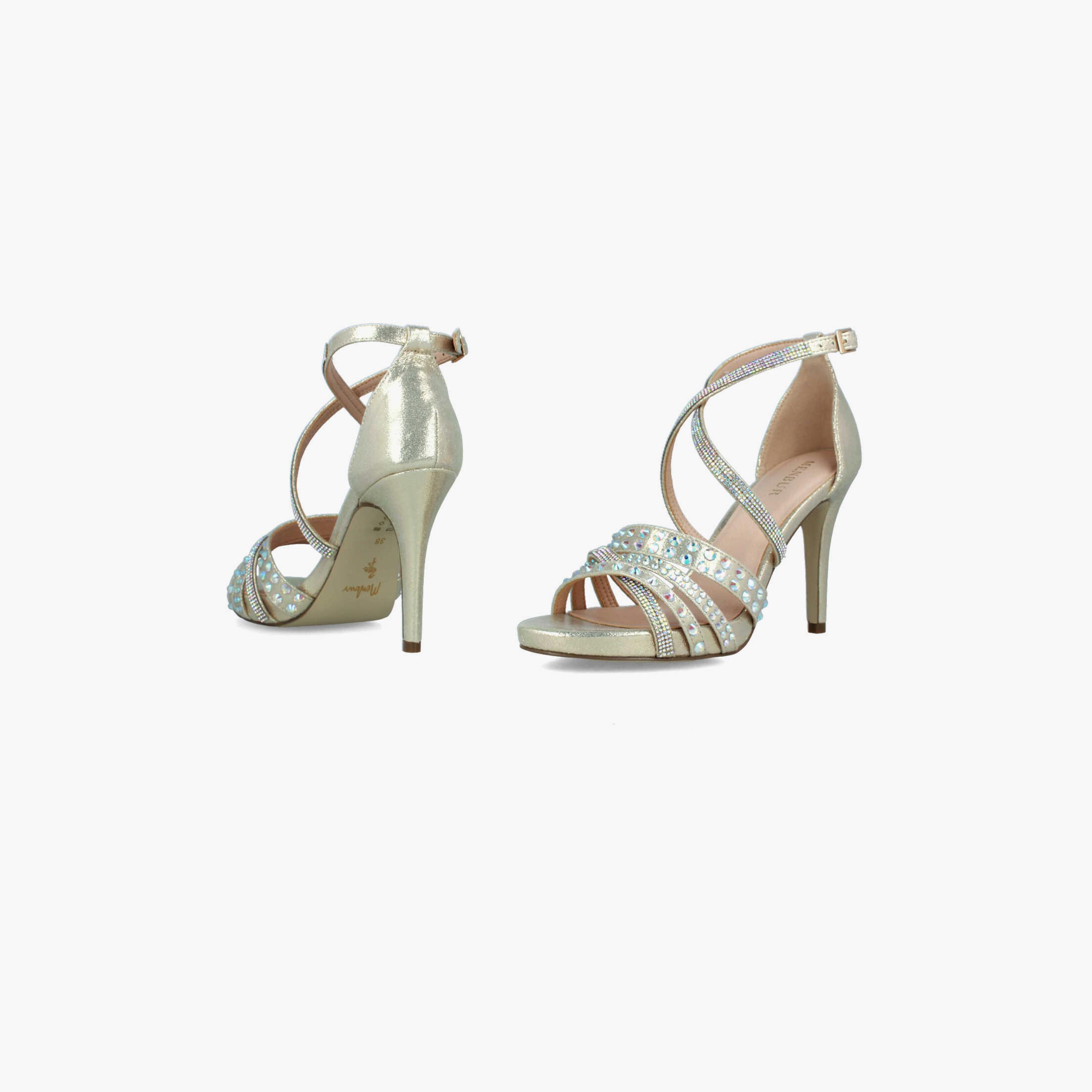 Menbur Women's Metallic Stiletto Heels with Embellishment | 22366-women-shoes-heels-image-4