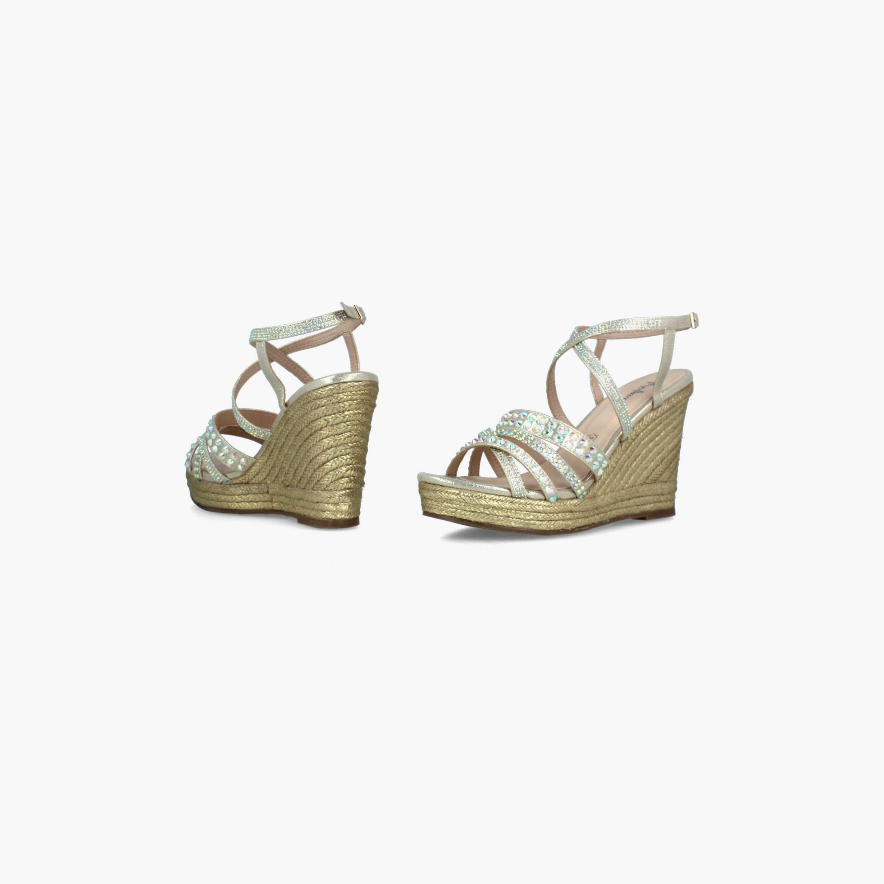 Menbur Women's Woven Wedges with Rhinestone Accent | 22373-women-shoes-heels-image-4