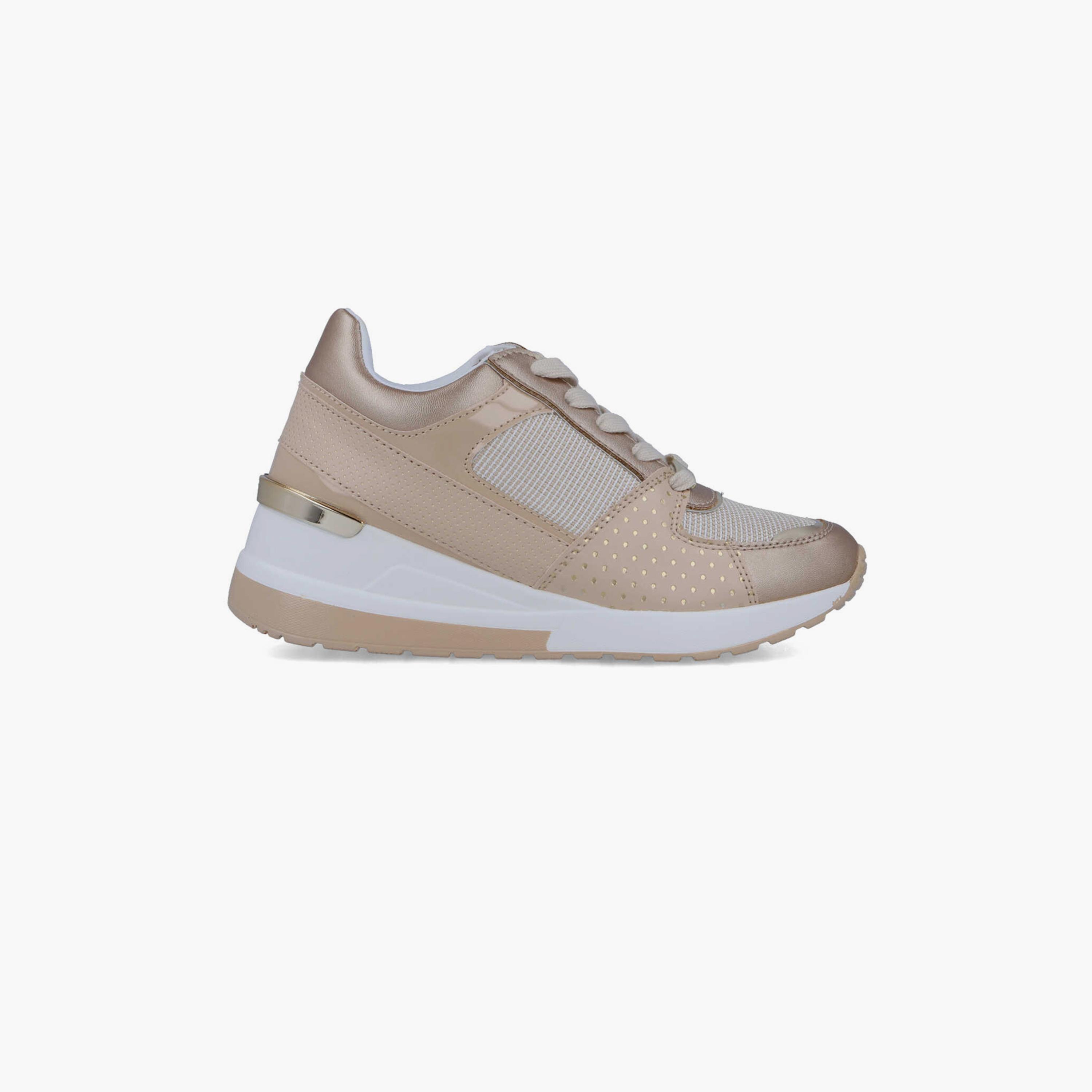Menbur Women's Metallic Low Ankle Sneakers with Round Toe | 22388-women-shoes-sneakers-image-1