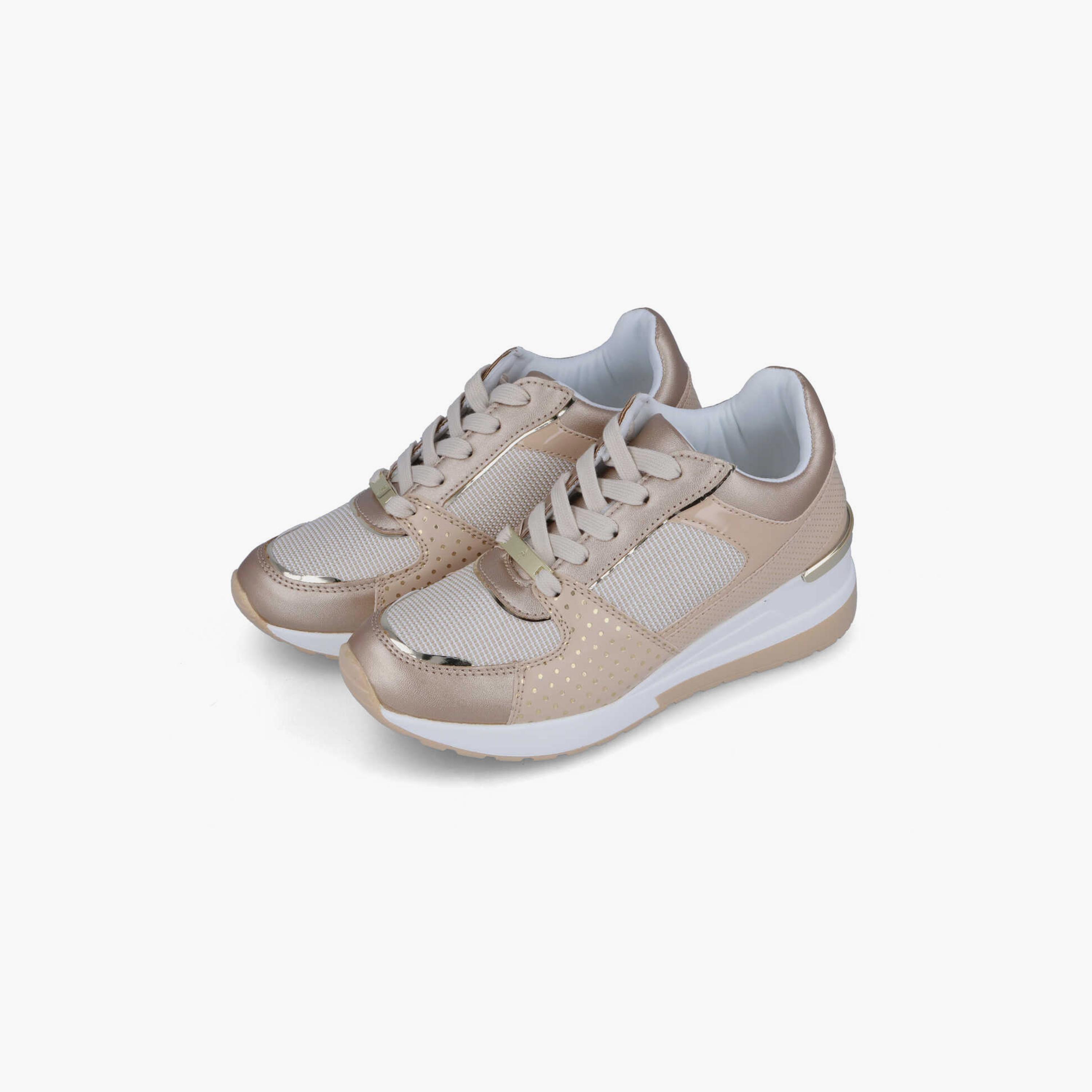 Menbur Women's Metallic Low Ankle Sneakers with Round Toe | 22388-women-shoes-sneakers-image-2
