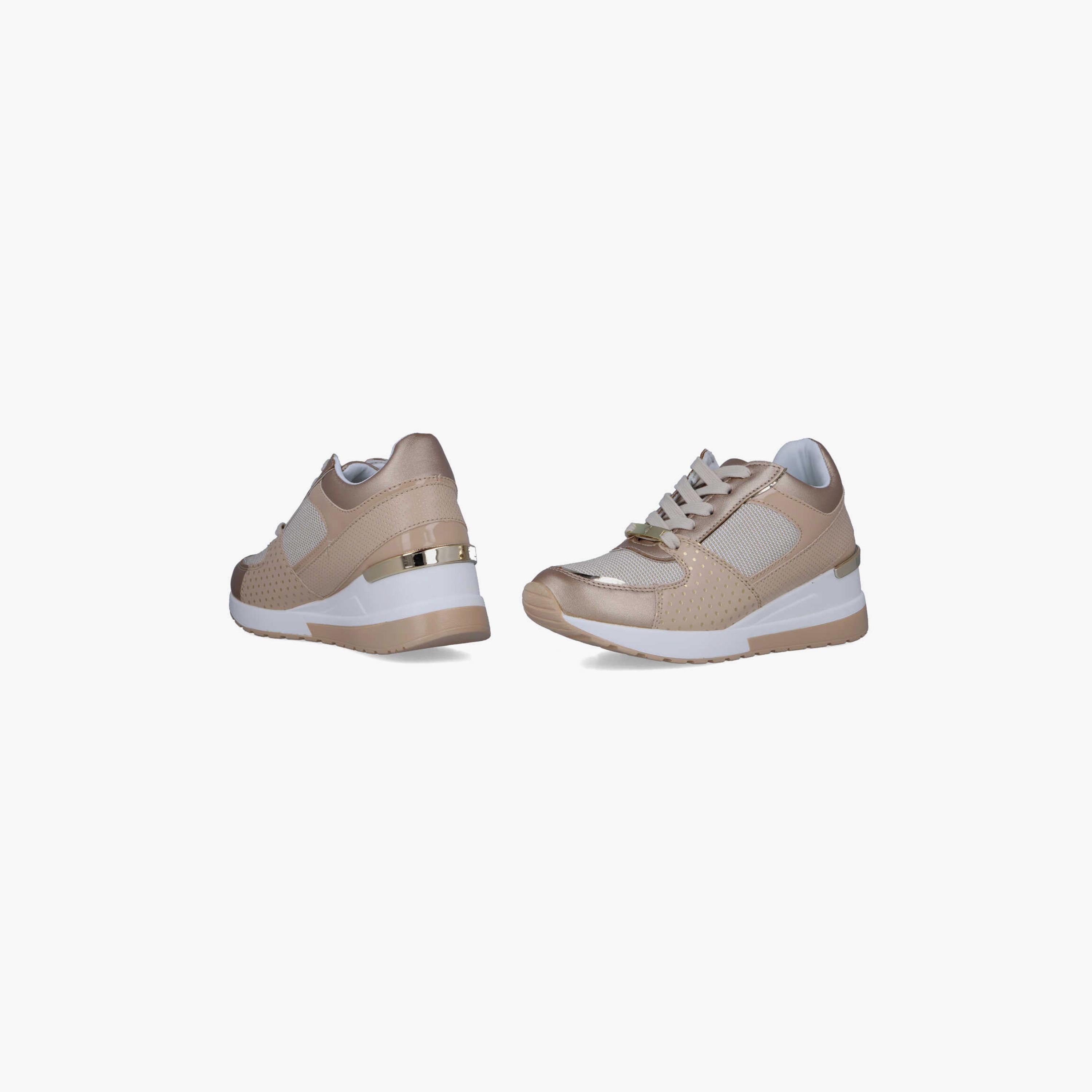 Menbur Women's Metallic Low Ankle Sneakers with Round Toe | 22388-women-shoes-sneakers-image-4