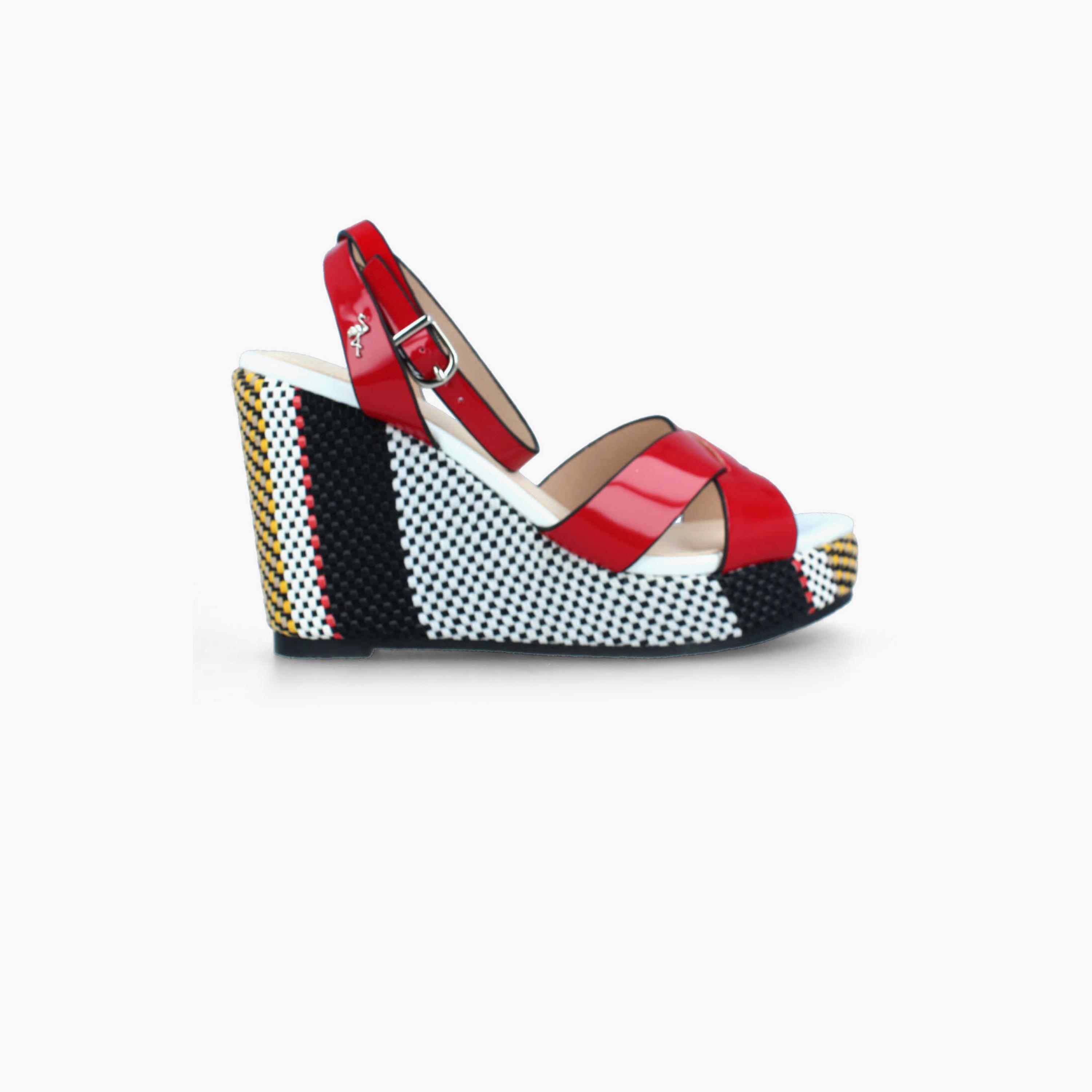 Menbur Women's Woven Wedges with Cross Strap | 22403-women-shoes-heels-image-1
