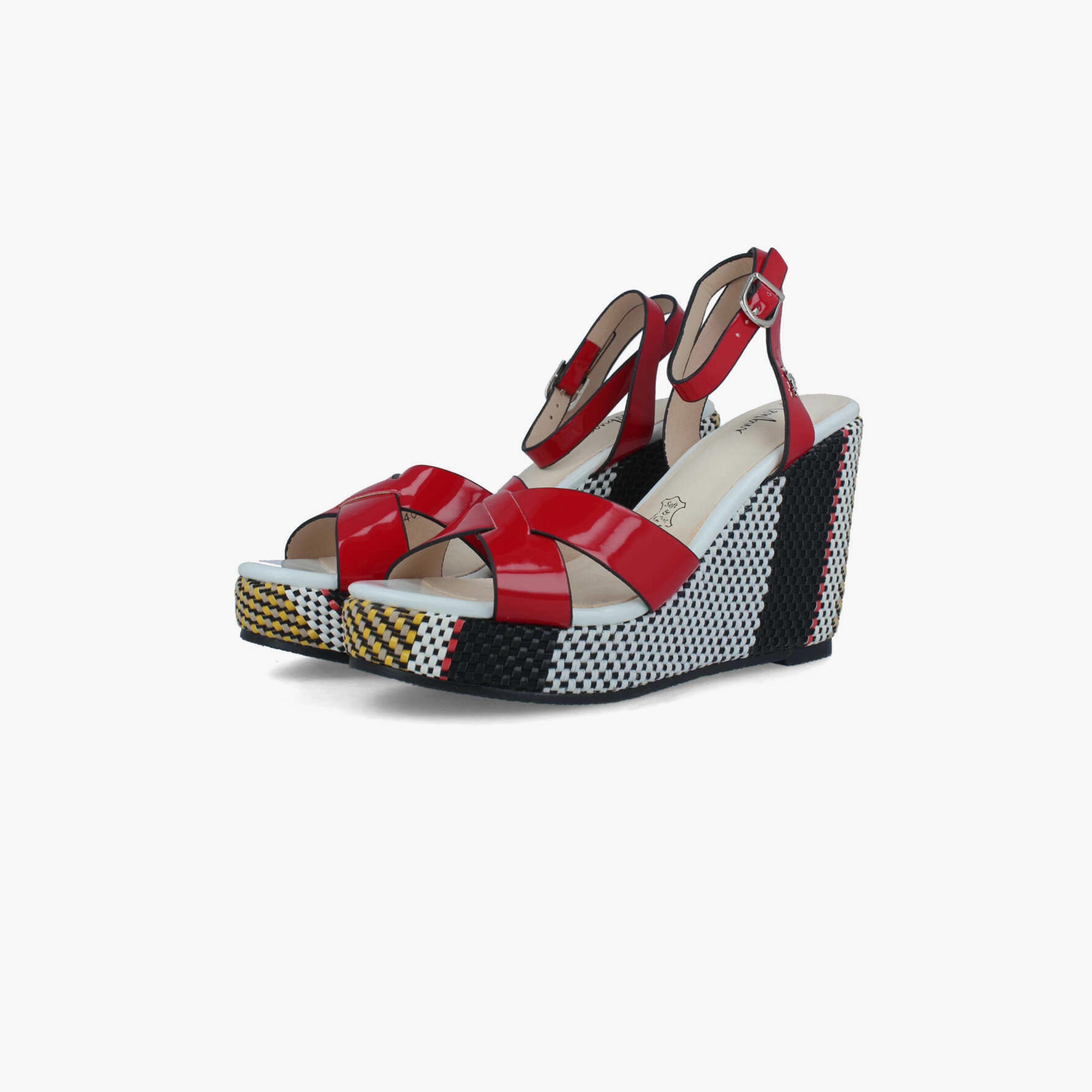 Menbur Women's Woven Wedges with Cross Strap | 22403-women-shoes-heels-image-2