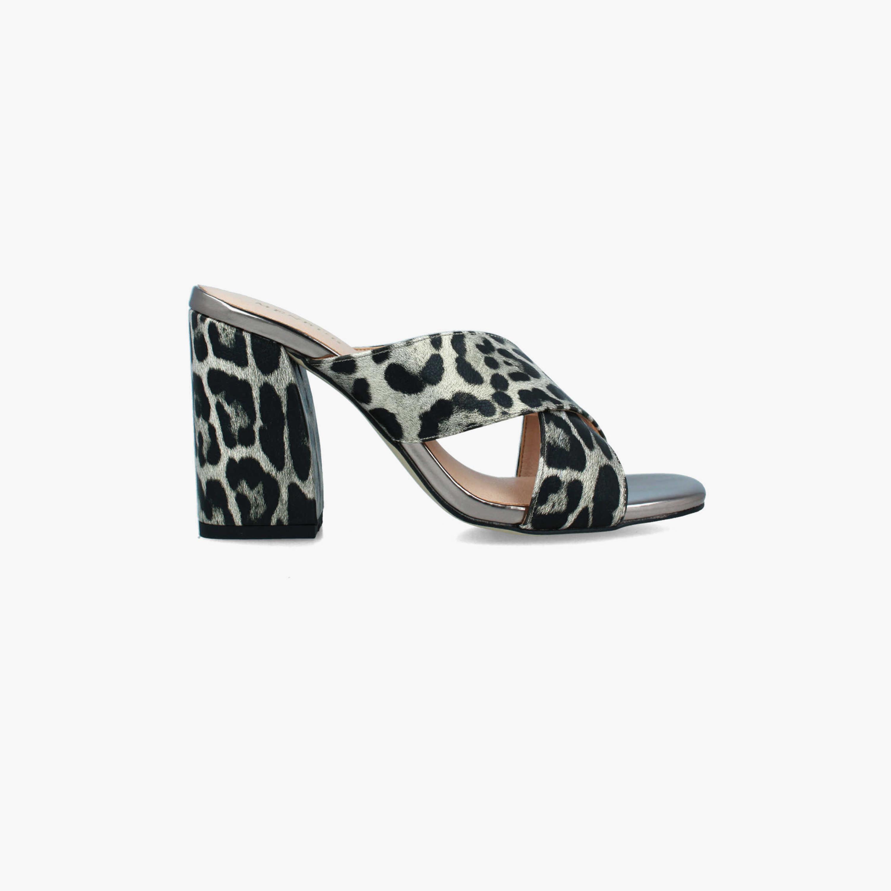 Menbur Women's Animal Print Block Heels with Cross Strap | 22410-women-shoes-heels-image-1
