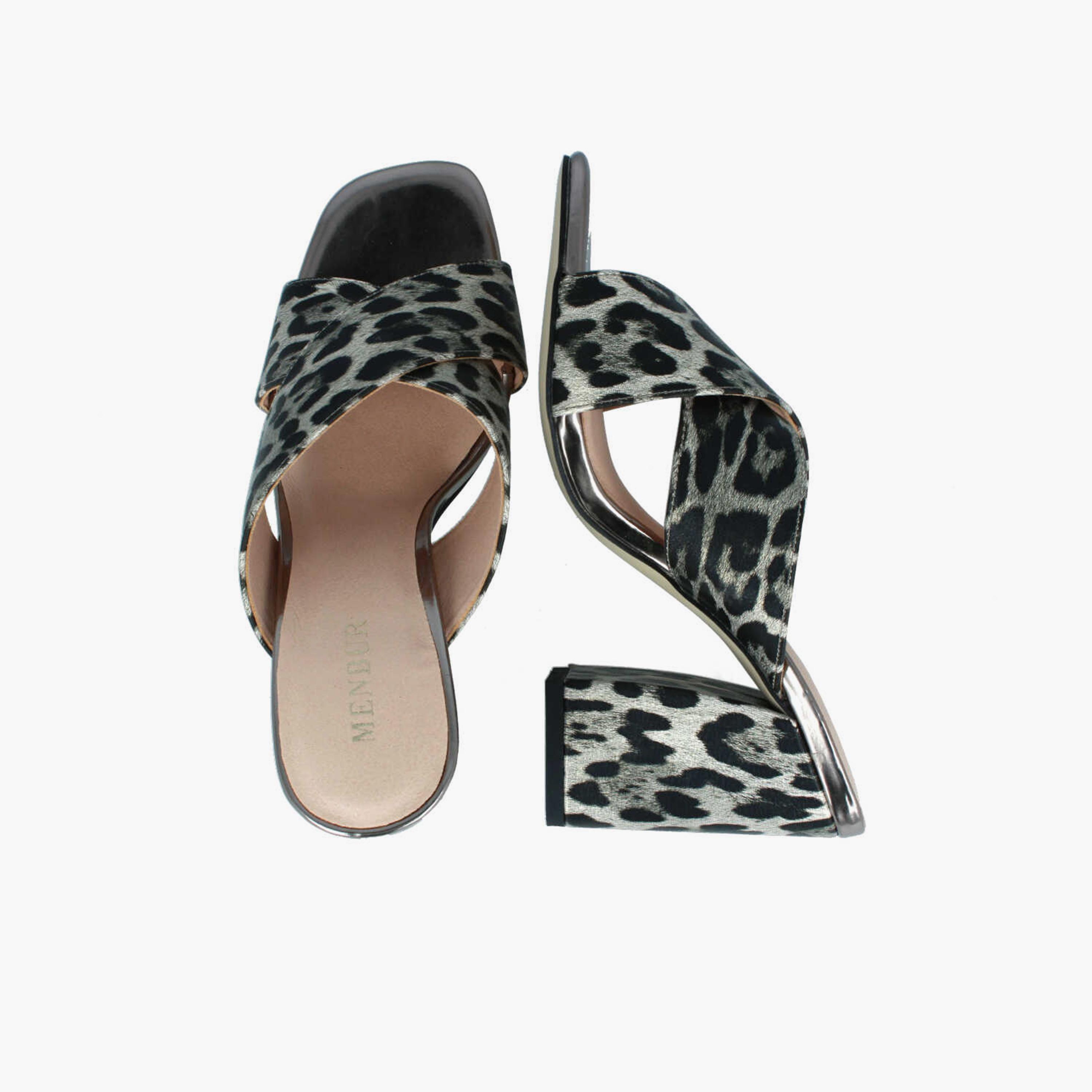 Menbur Women's Animal Print Block Heels with Cross Strap | 22410-women-shoes-heels-image-3