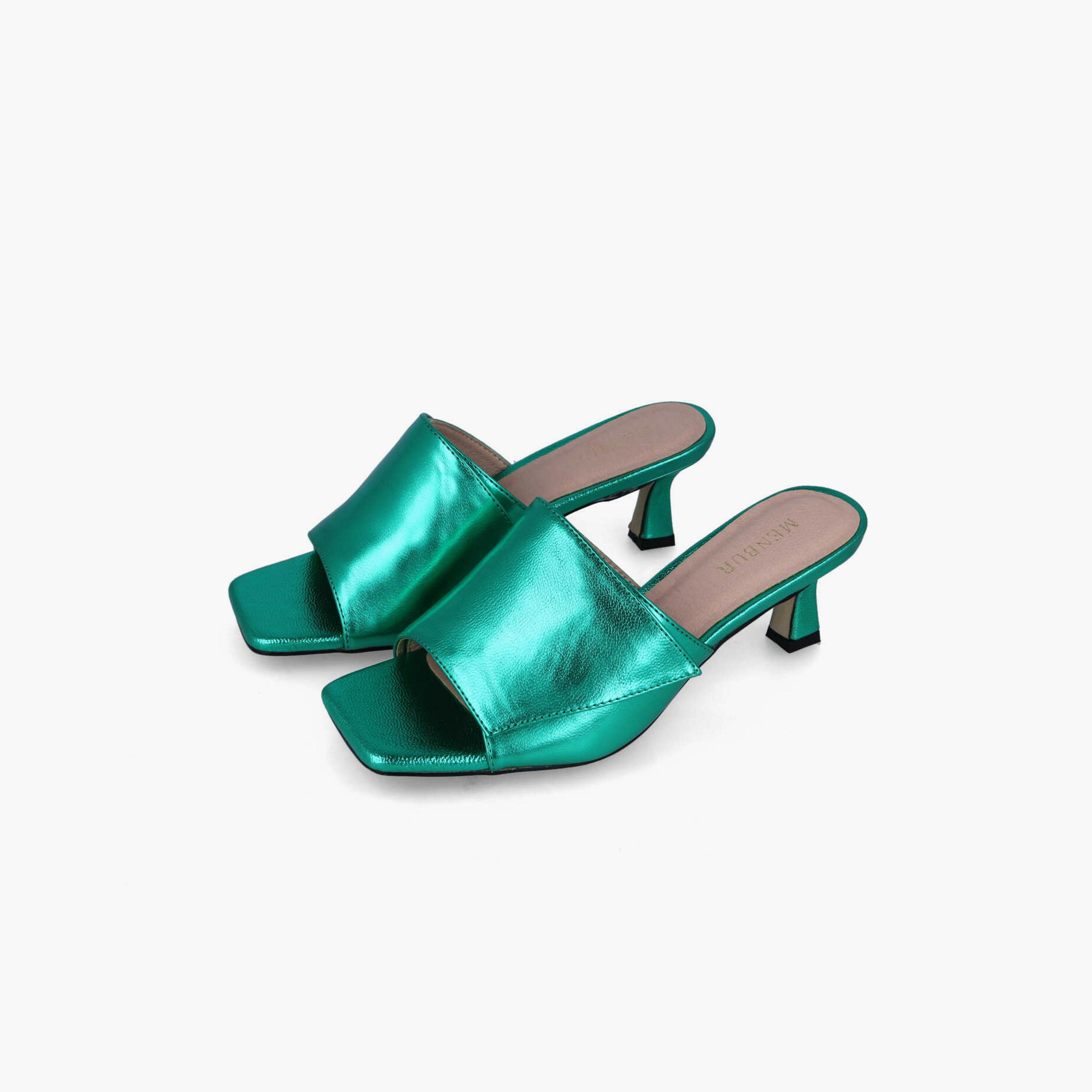 Menbur Women's Metallic Kitten Heels with Open Toe | 22412-women-shoes-heels-image-2