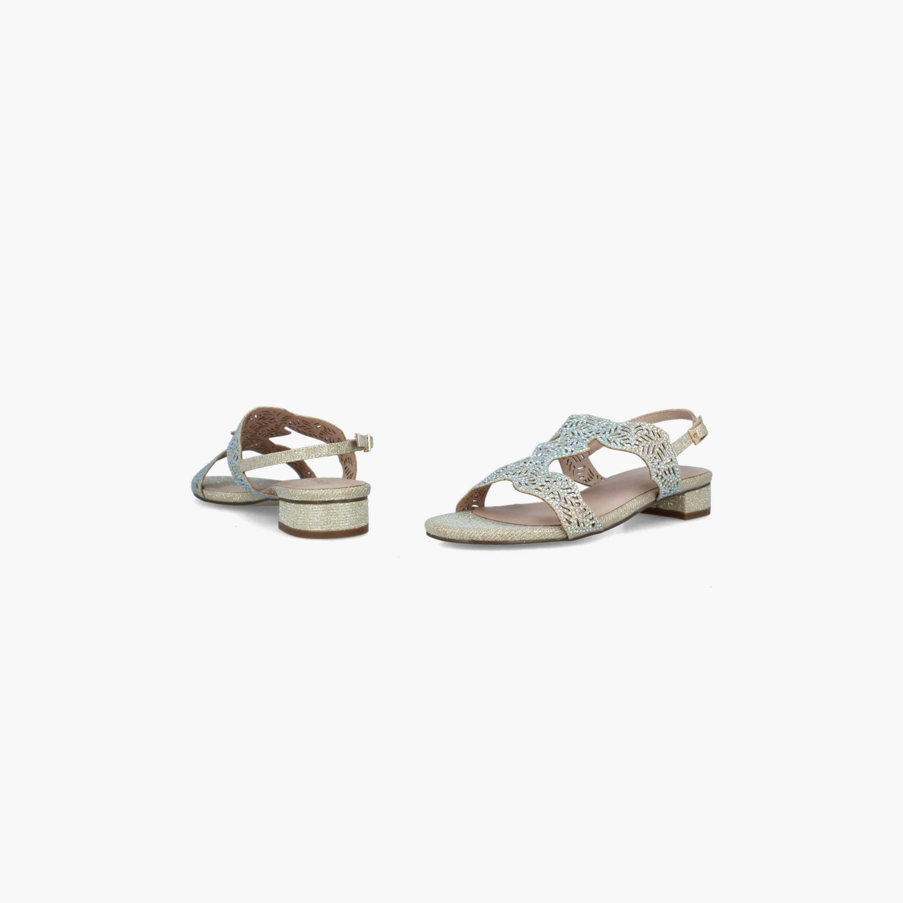 Menbur Women's Metallic Block Heels with Rhinestone Accent | 22418-women-shoes-heels-image-4