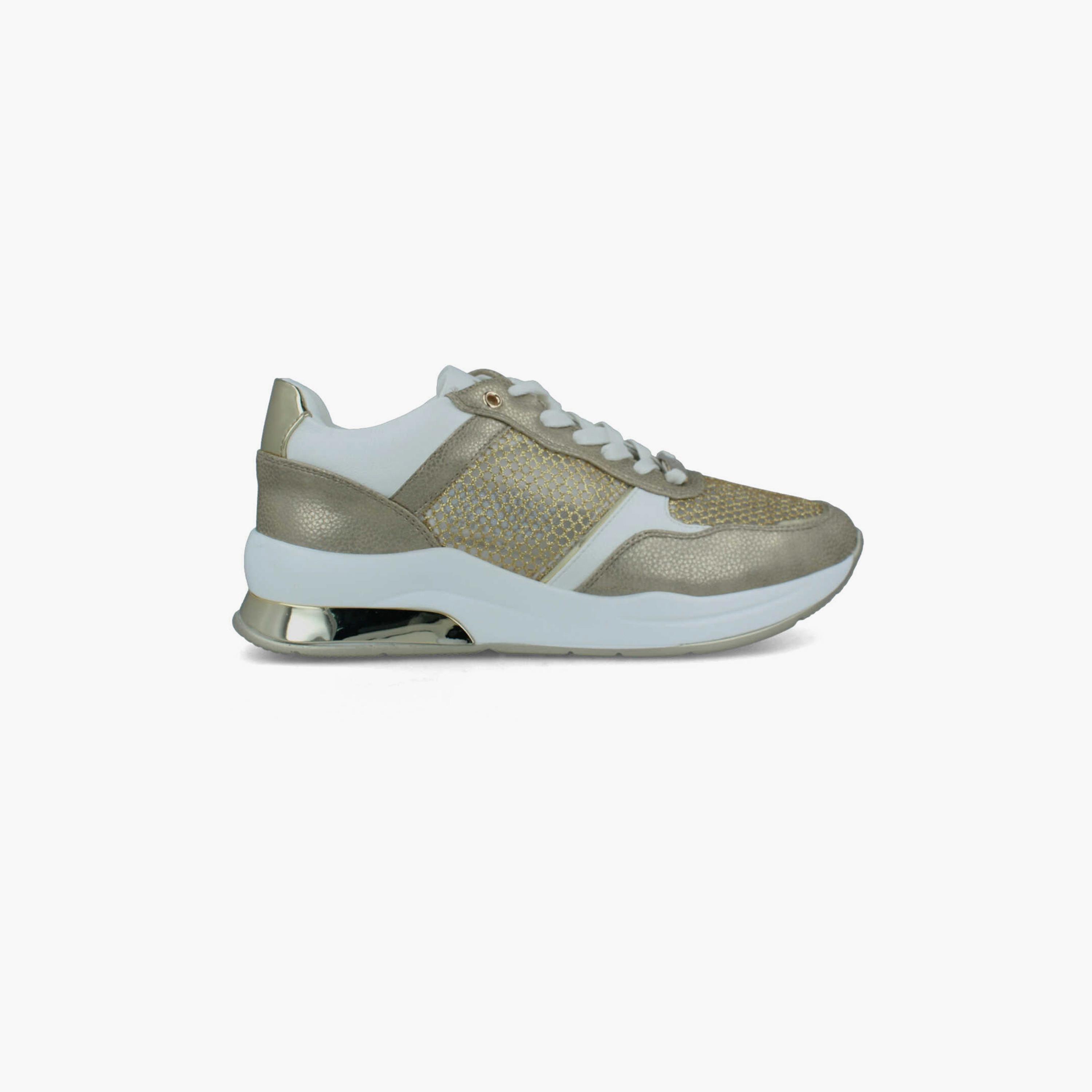 Menbur Women's Metallic Low Ankle Sneakers with Round Toe | 22434-women-shoes-sneakers-image-1