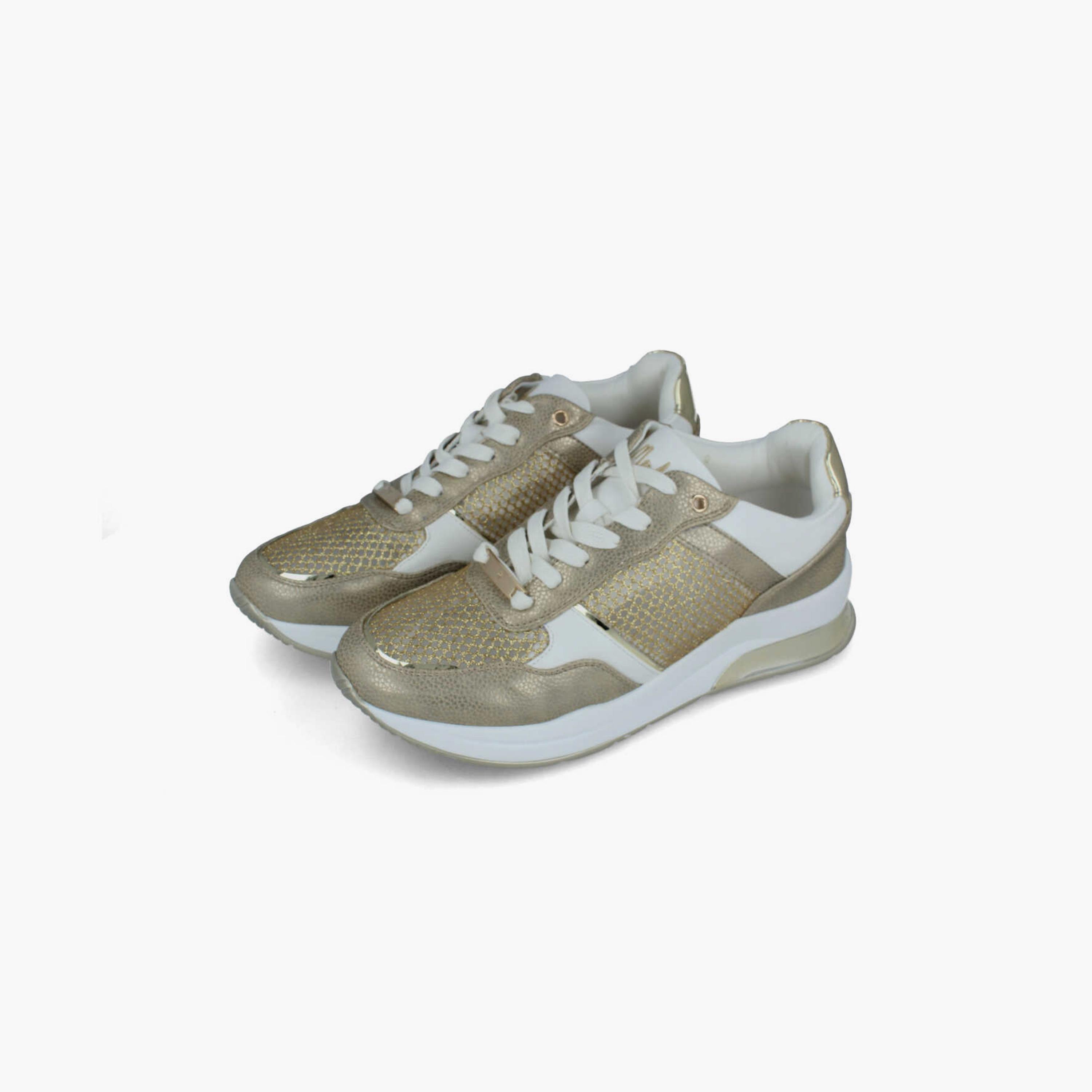Menbur Women's Metallic Low Ankle Sneakers with Round Toe | 22434-women-shoes-sneakers-image-2
