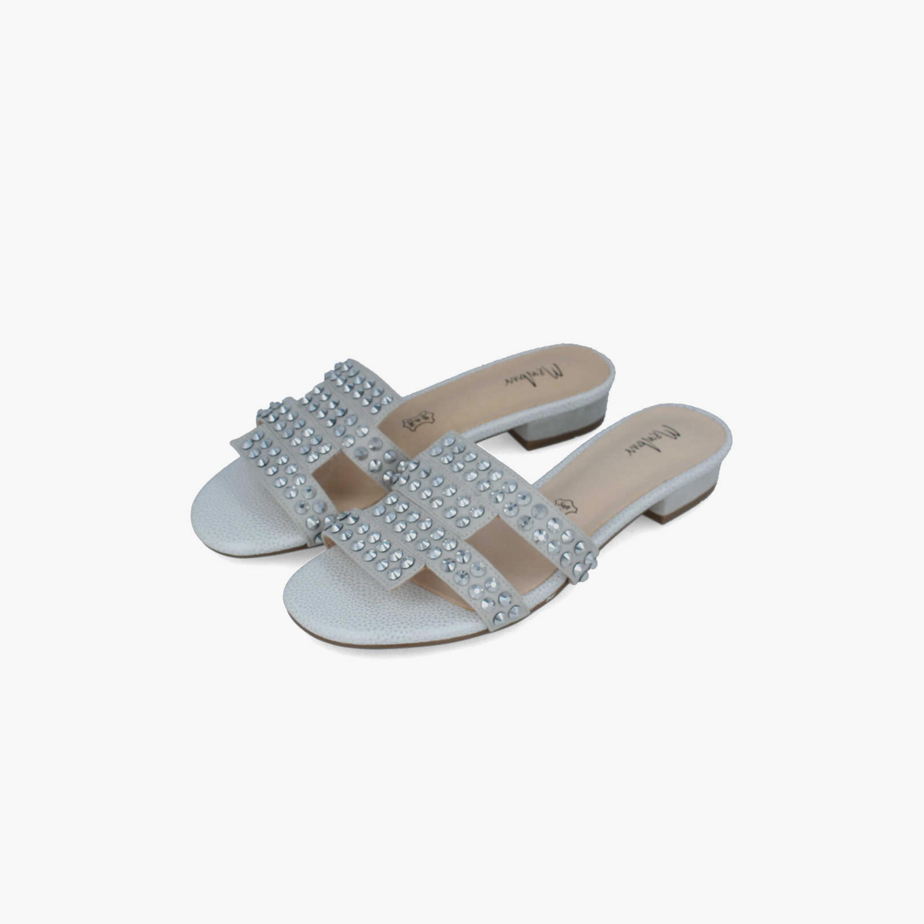 Menbur Women's Reptile Print Slide Sandals with Rhinestone Accent | 22439-women-shoes-sandals-flats-image-2