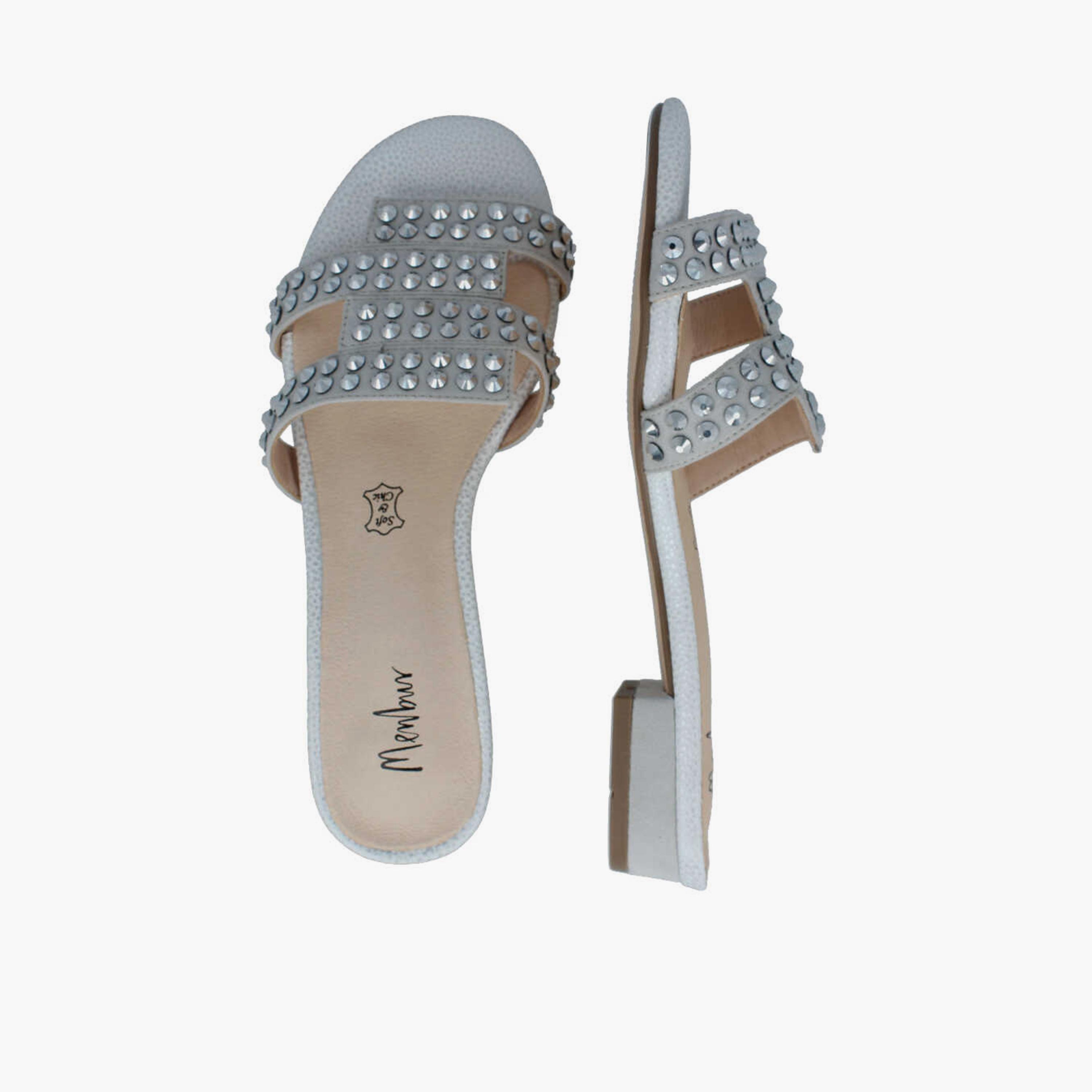 Menbur Women's Reptile Print Slide Sandals with Rhinestone Accent | 22439-women-shoes-sandals-flats-image-3