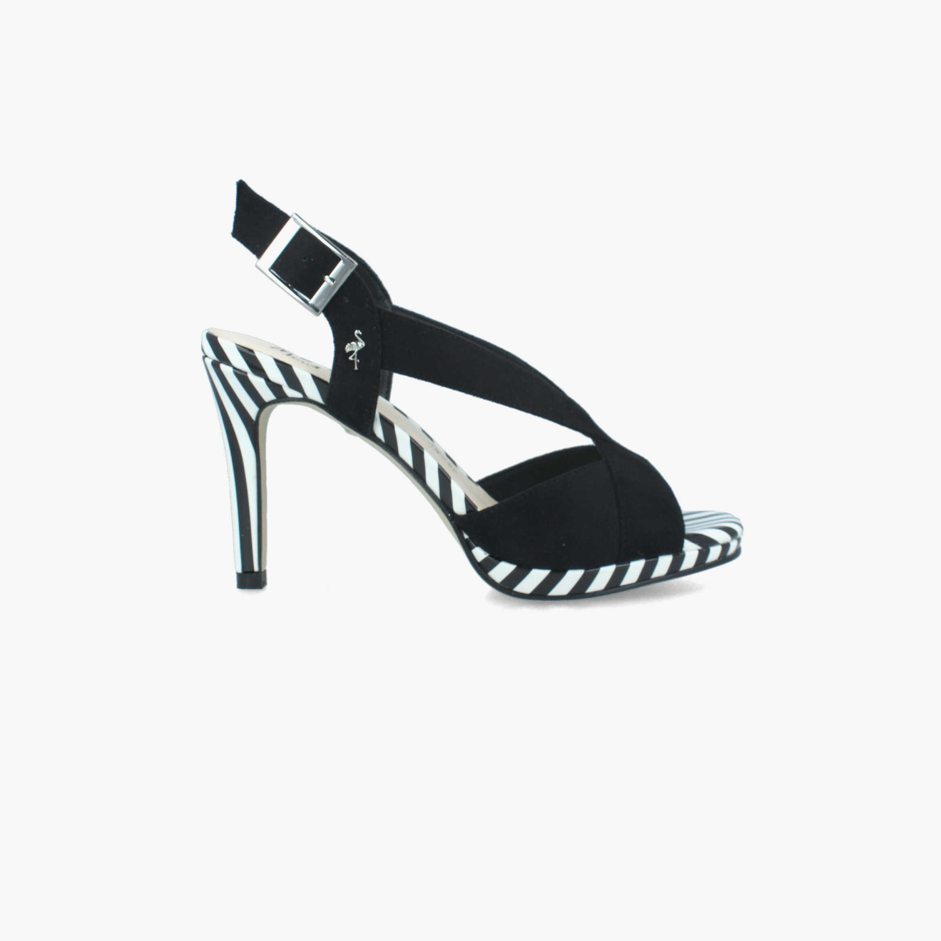 Menbur Women's Stripes Stiletto Heels with Cross Strap | 22442-women-shoes-heels-image-1