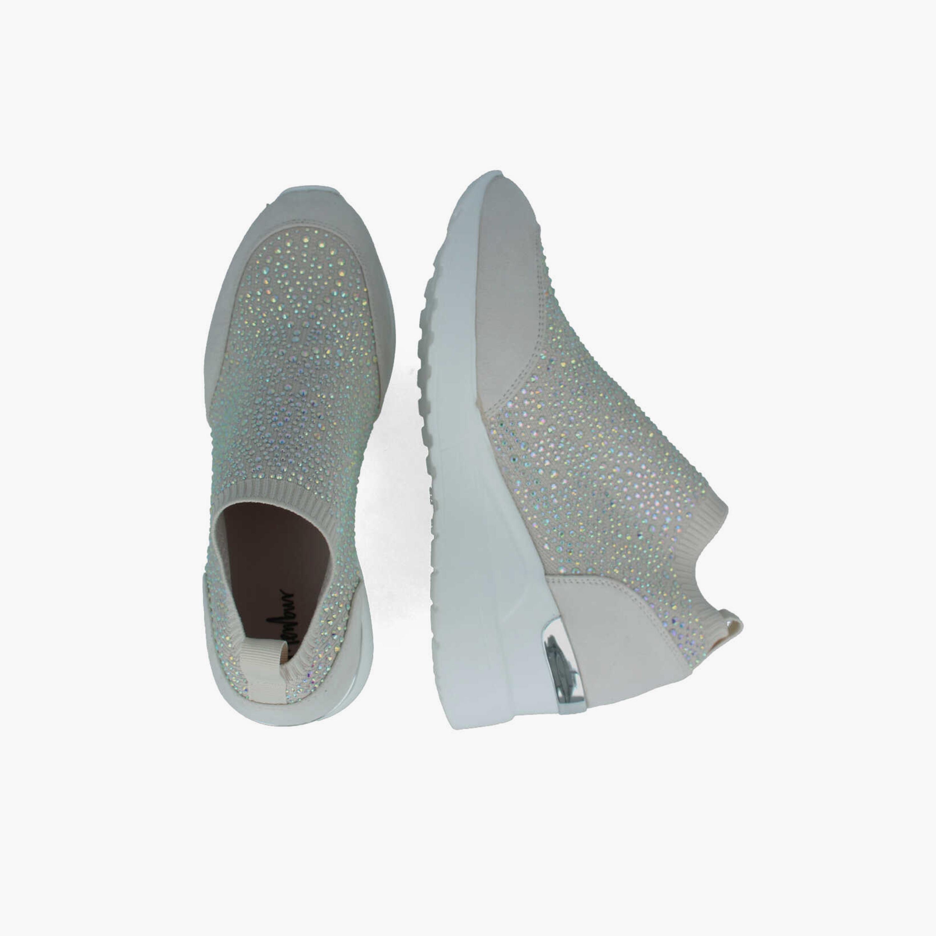 Menbur Women's Low Ankle Sneakers with Rhinestone Accent | 22456-women-shoes-sneakers-image-3