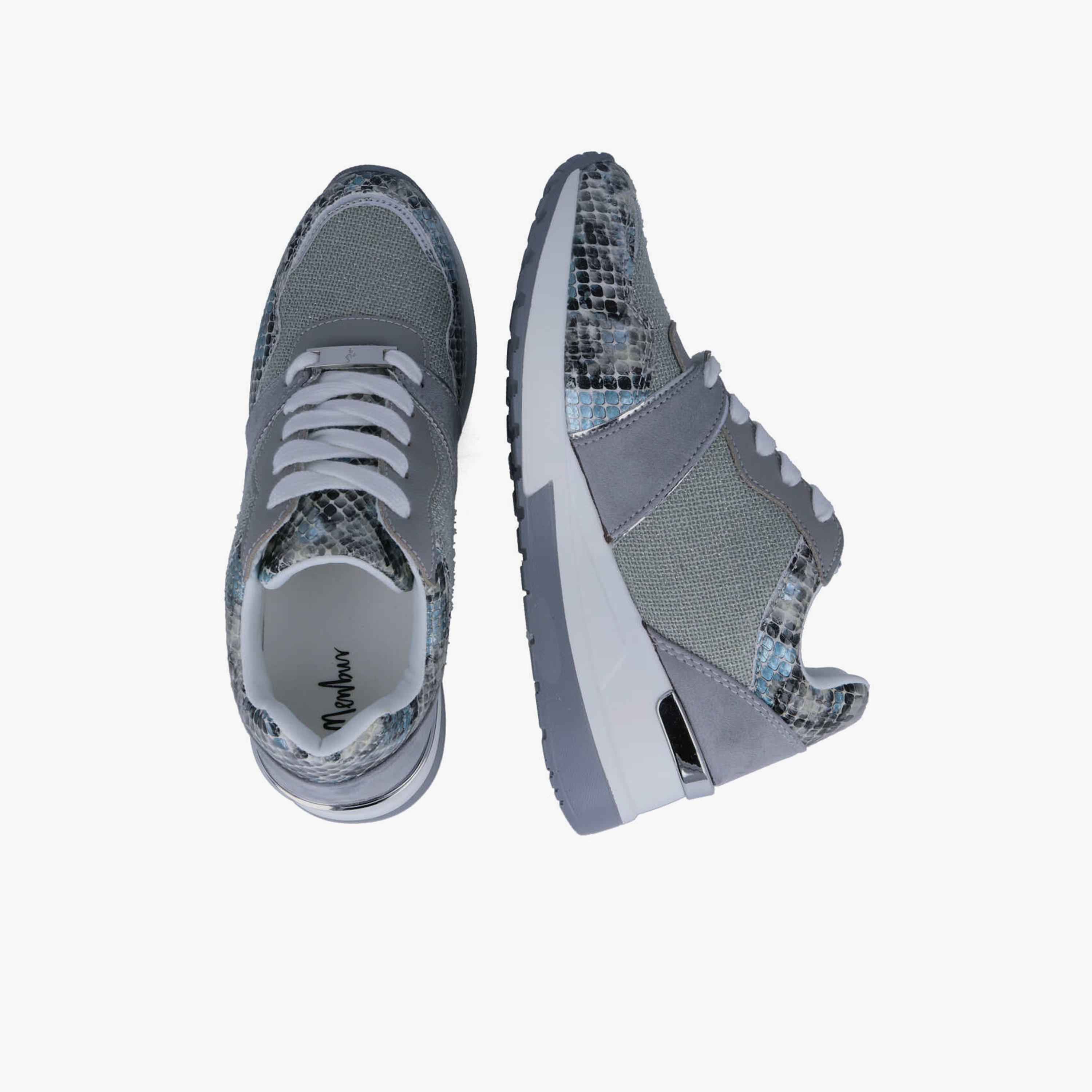 Menbur Women's Reptile Print Low Ankle Sneakers with Round Toe | 22479-women-shoes-sneakers-image-3