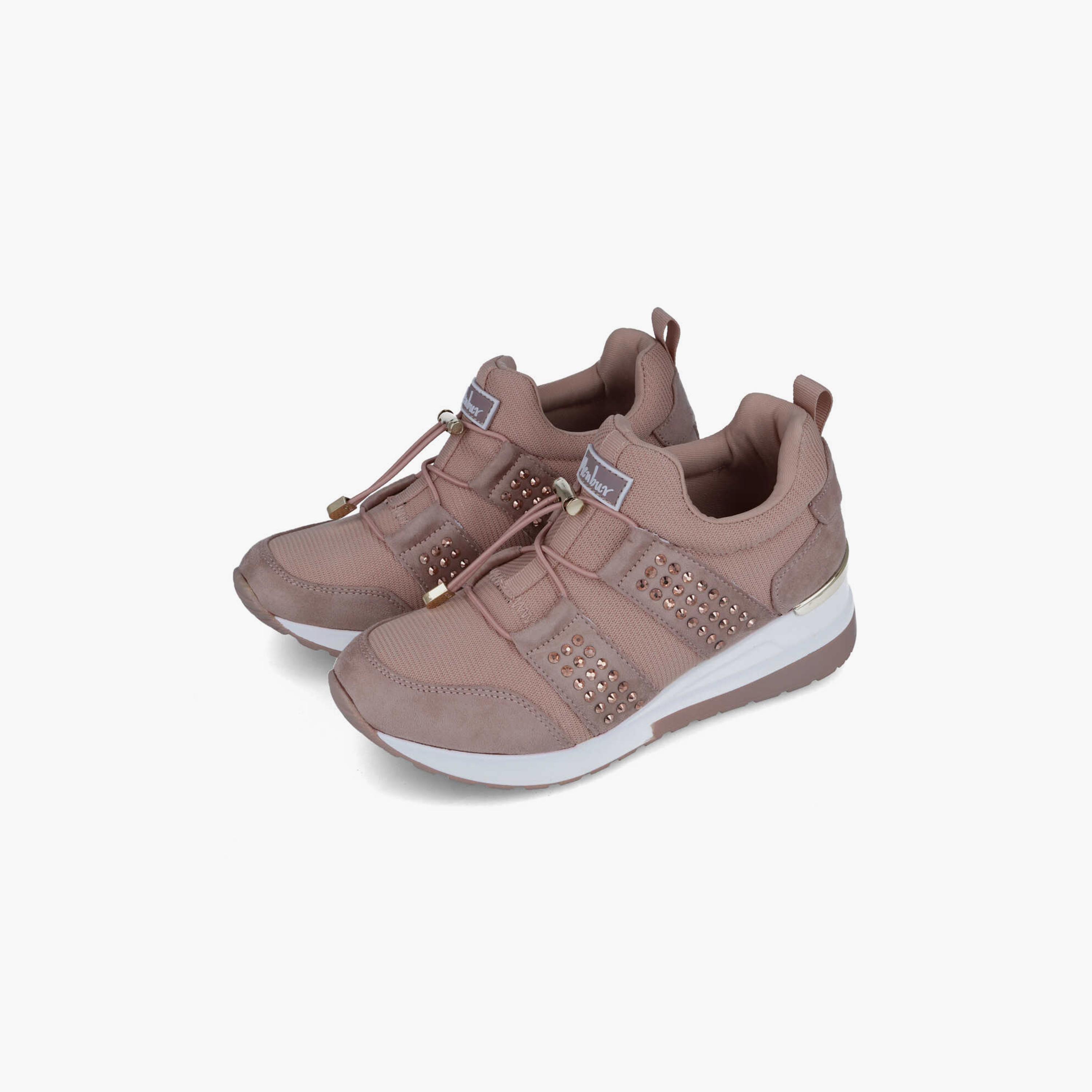 Menbur Women's Knitted Low Ankle Sneakers with Rhinestone Accent | 22483-women-shoes-sneakers-image-2