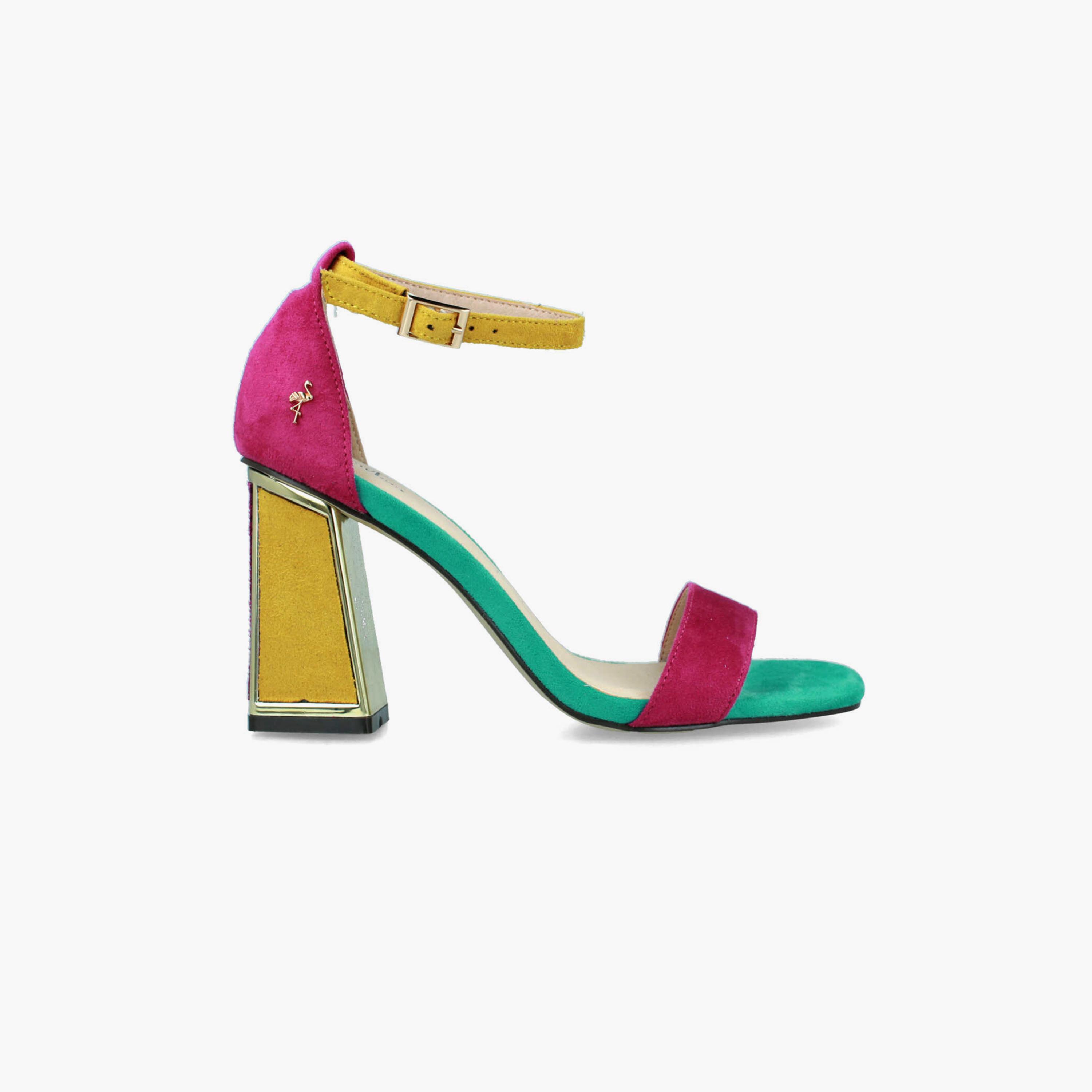 Menbur Women's Metallic Block Heels with Strap | 22486-women-shoes-heels-image-1