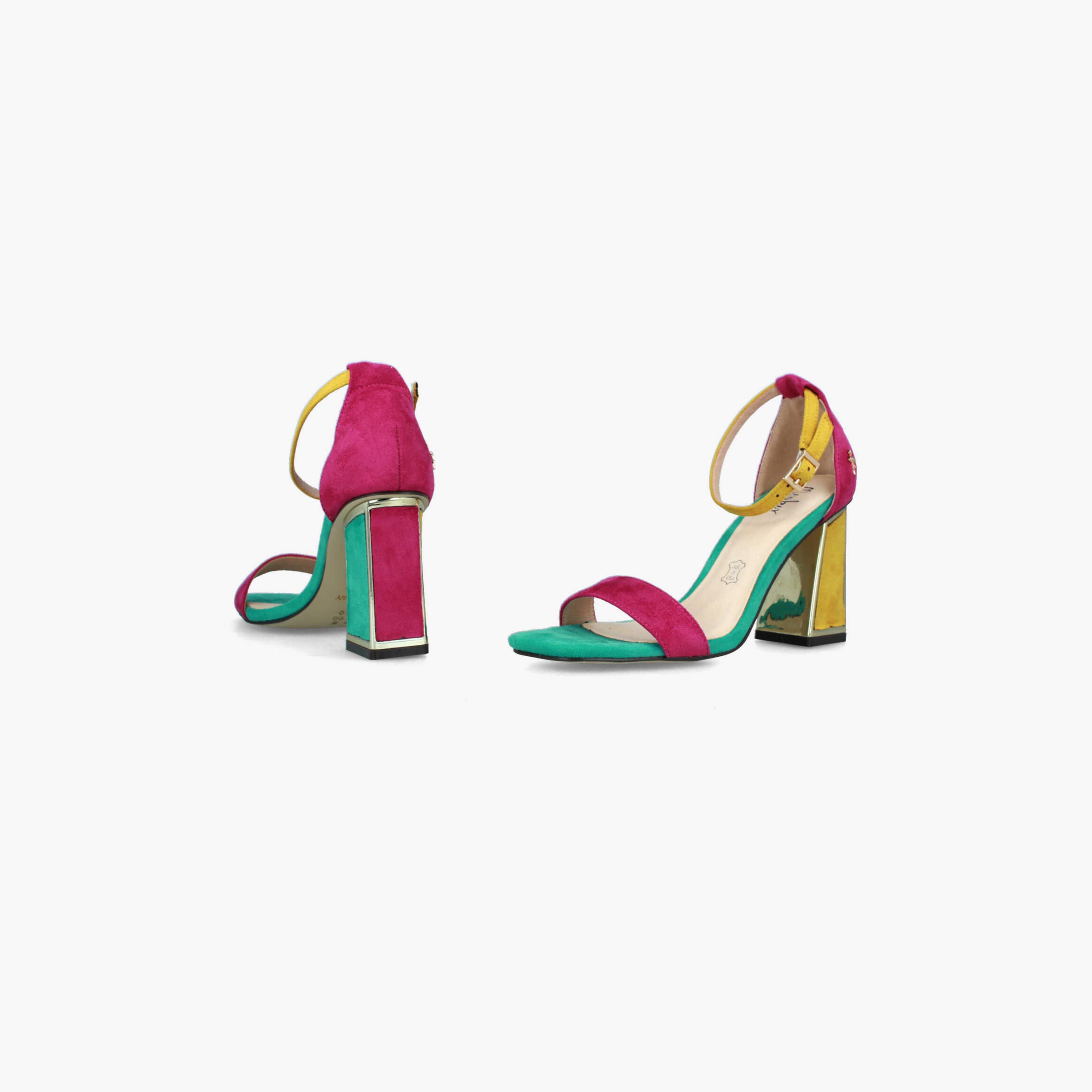 Menbur Women's Metallic Block Heels with Strap | 22486-women-shoes-heels-image-4