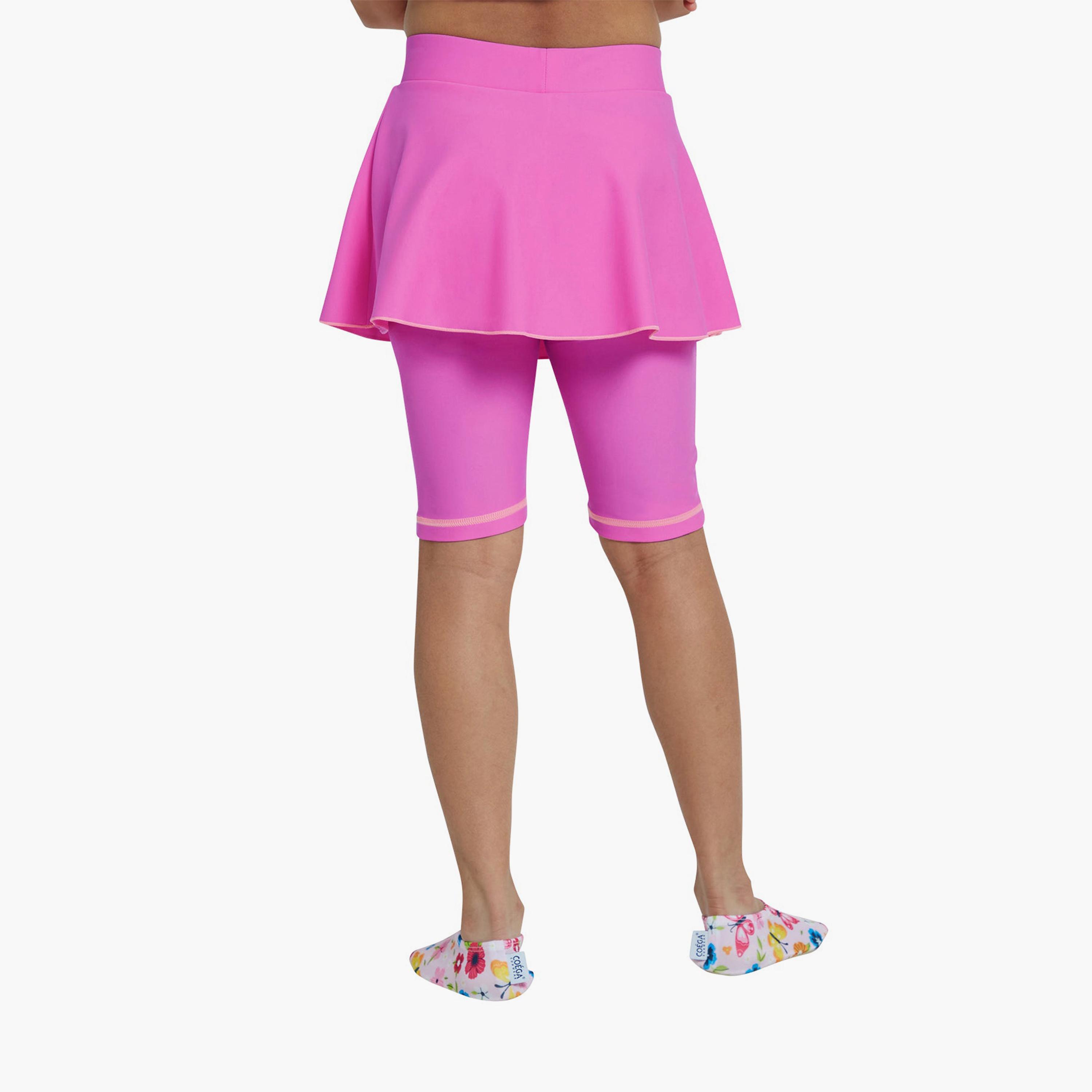 كويغا - شورت بناتي بتنورة، مزين بالزهور الوردية-sports-girls-clothing-swimwear-image-2
