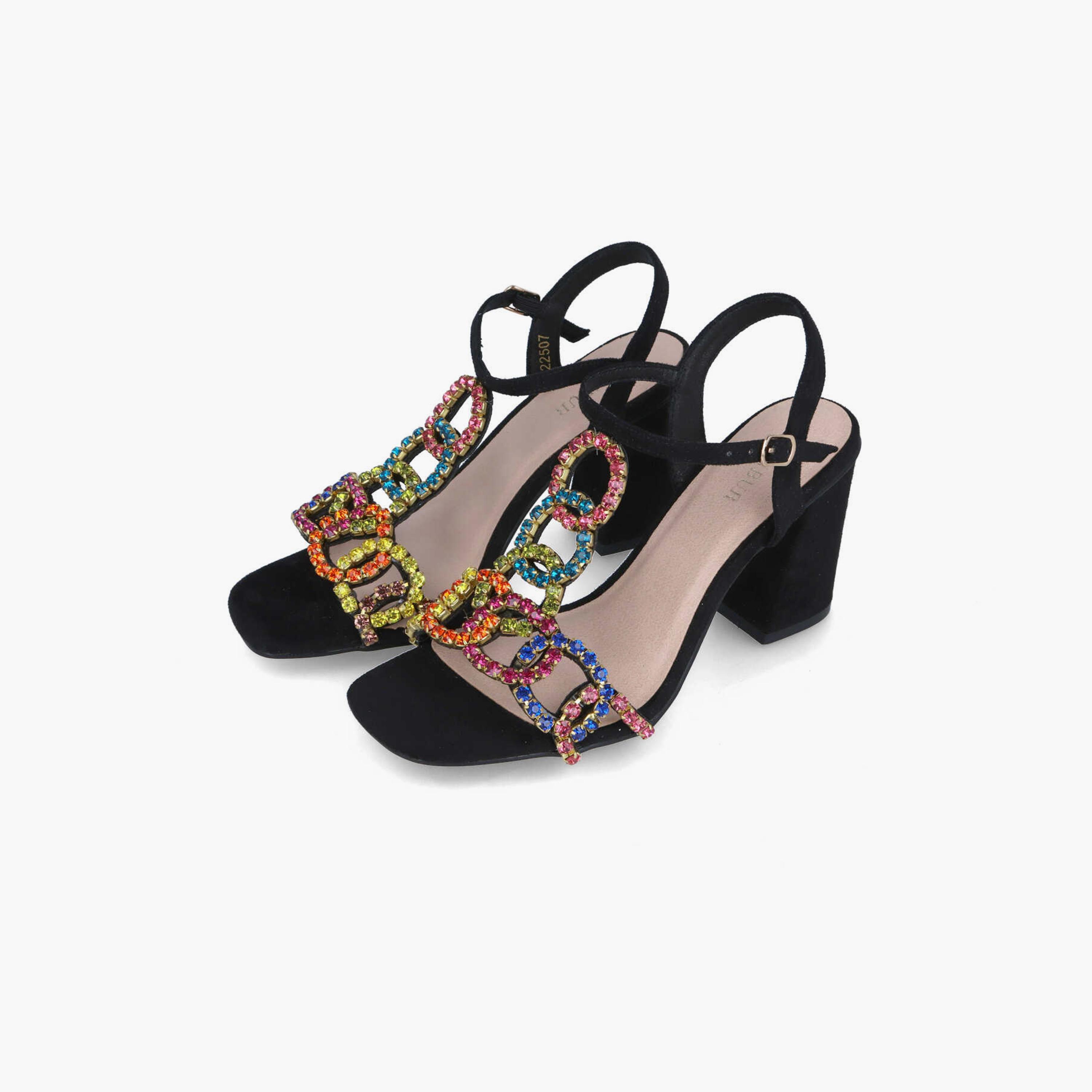 Menbur Women's Block Heels with Embellishment | 22507-women-shoes-heels-image-2