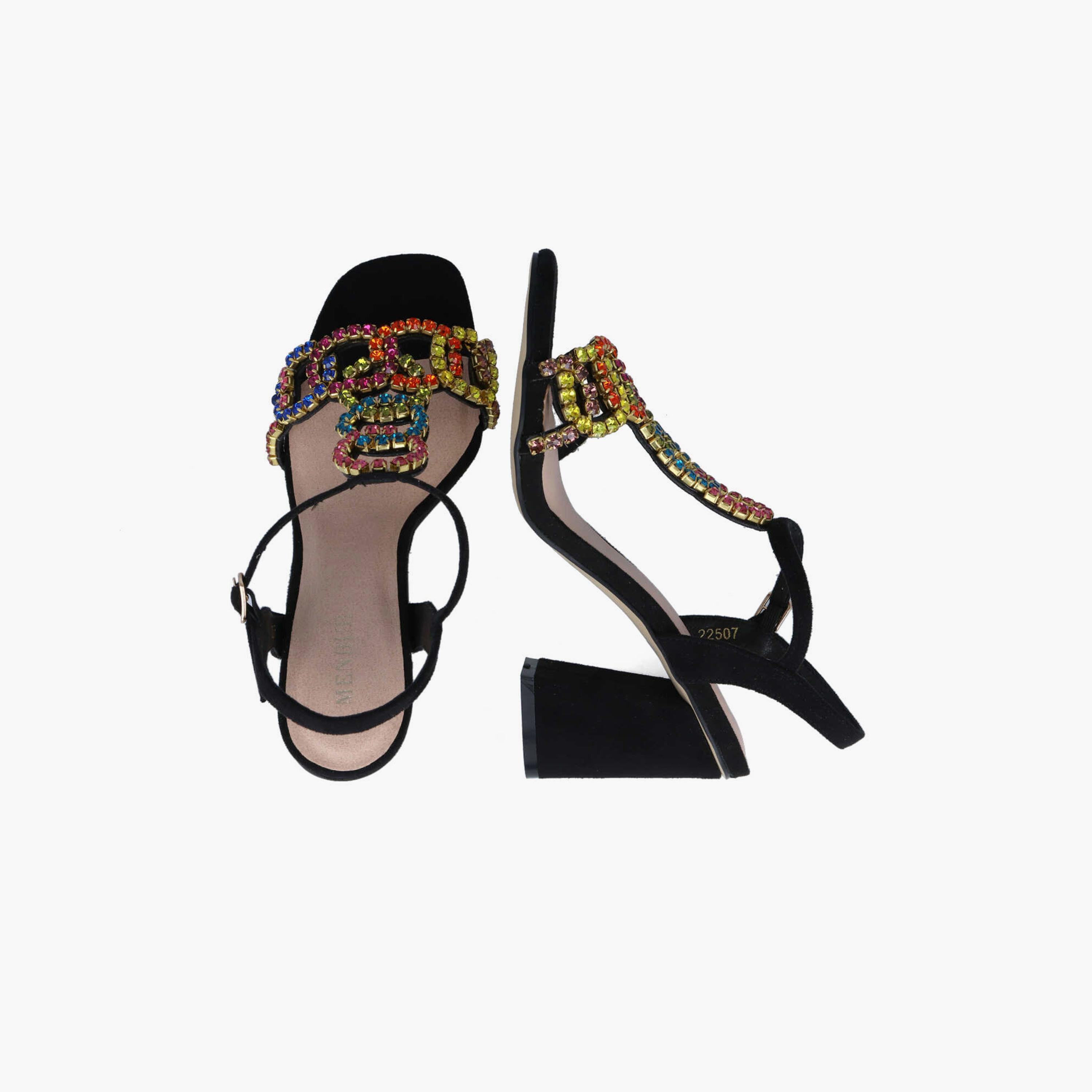 Menbur Women's Block Heels with Embellishment | 22507-women-shoes-heels-image-3