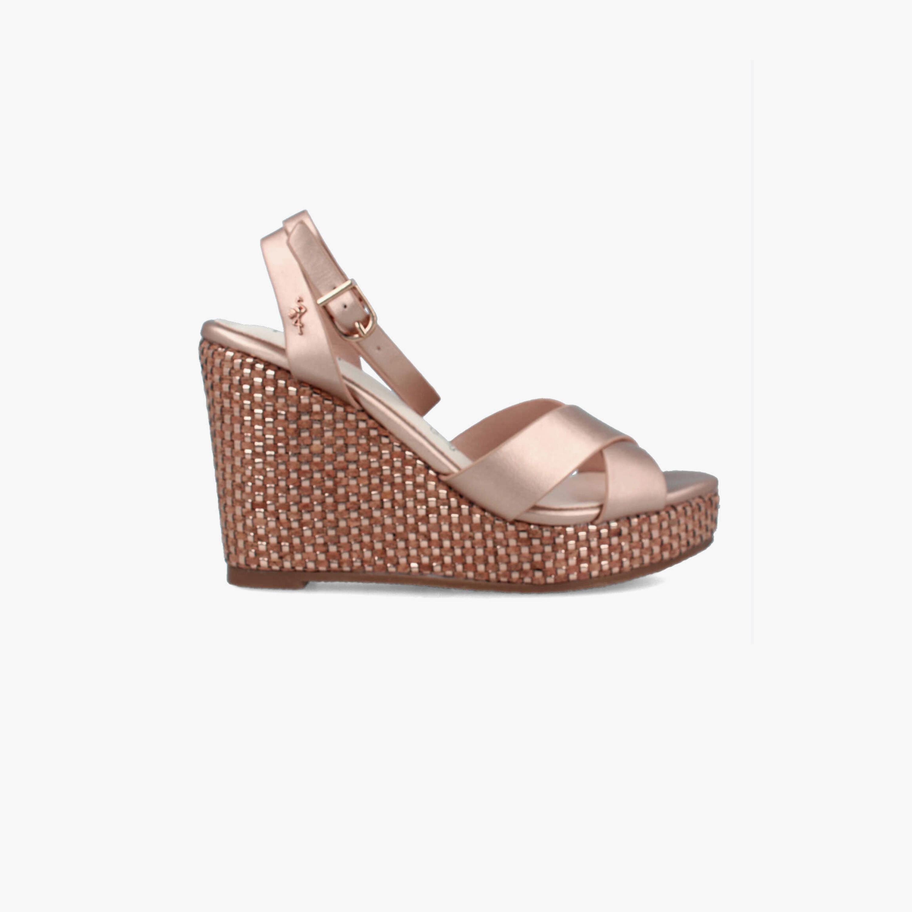 Menbur Women's Woven Wedges with Cross Strap | 22509-women-shoes-heels-image-1