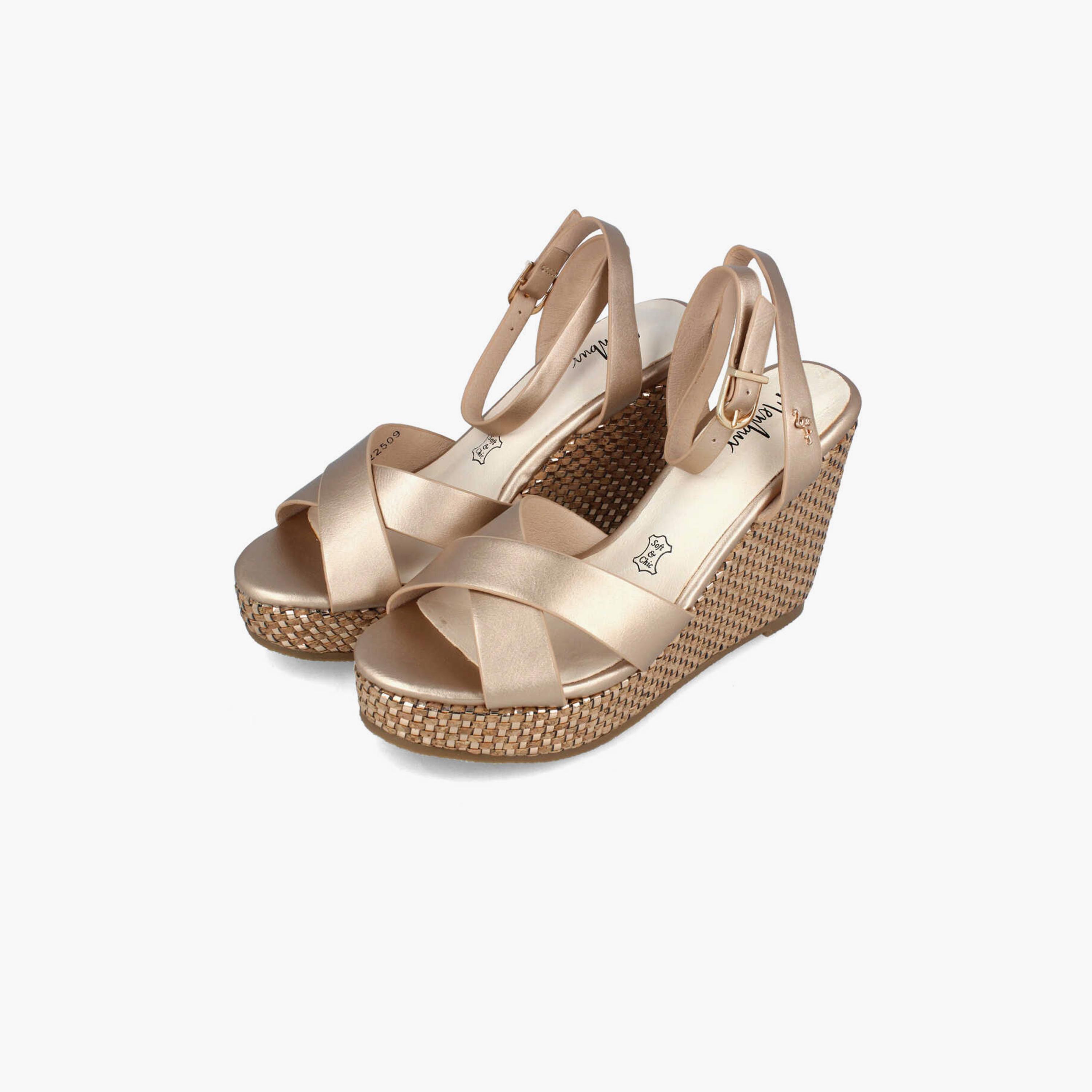 Menbur Women's Woven Wedges with Cross Strap | 22509-women-shoes-heels-image-2