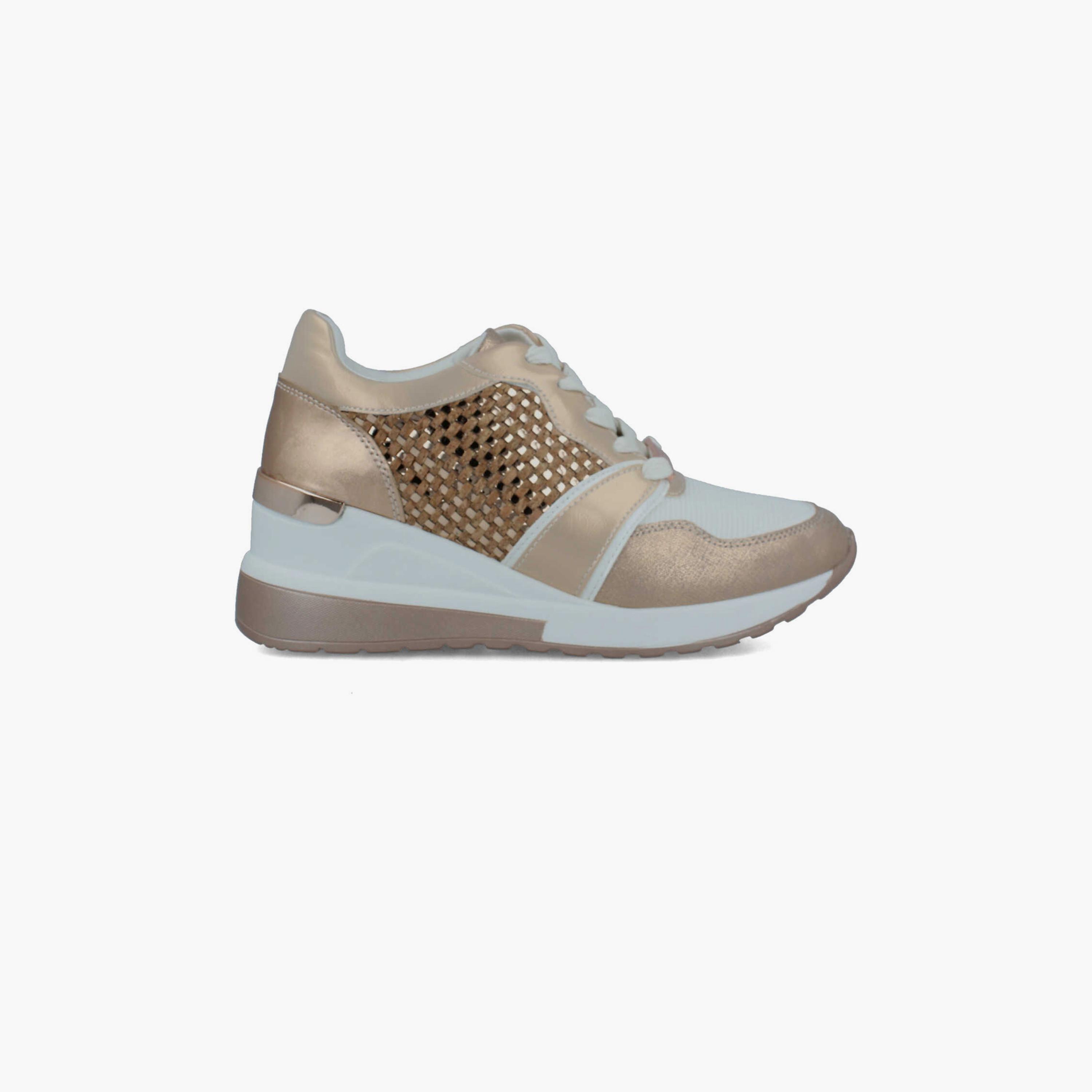 Menbur Women's Metallic Low Ankle Sneakers with Embellishment | 22510-women-shoes-sneakers-image-1