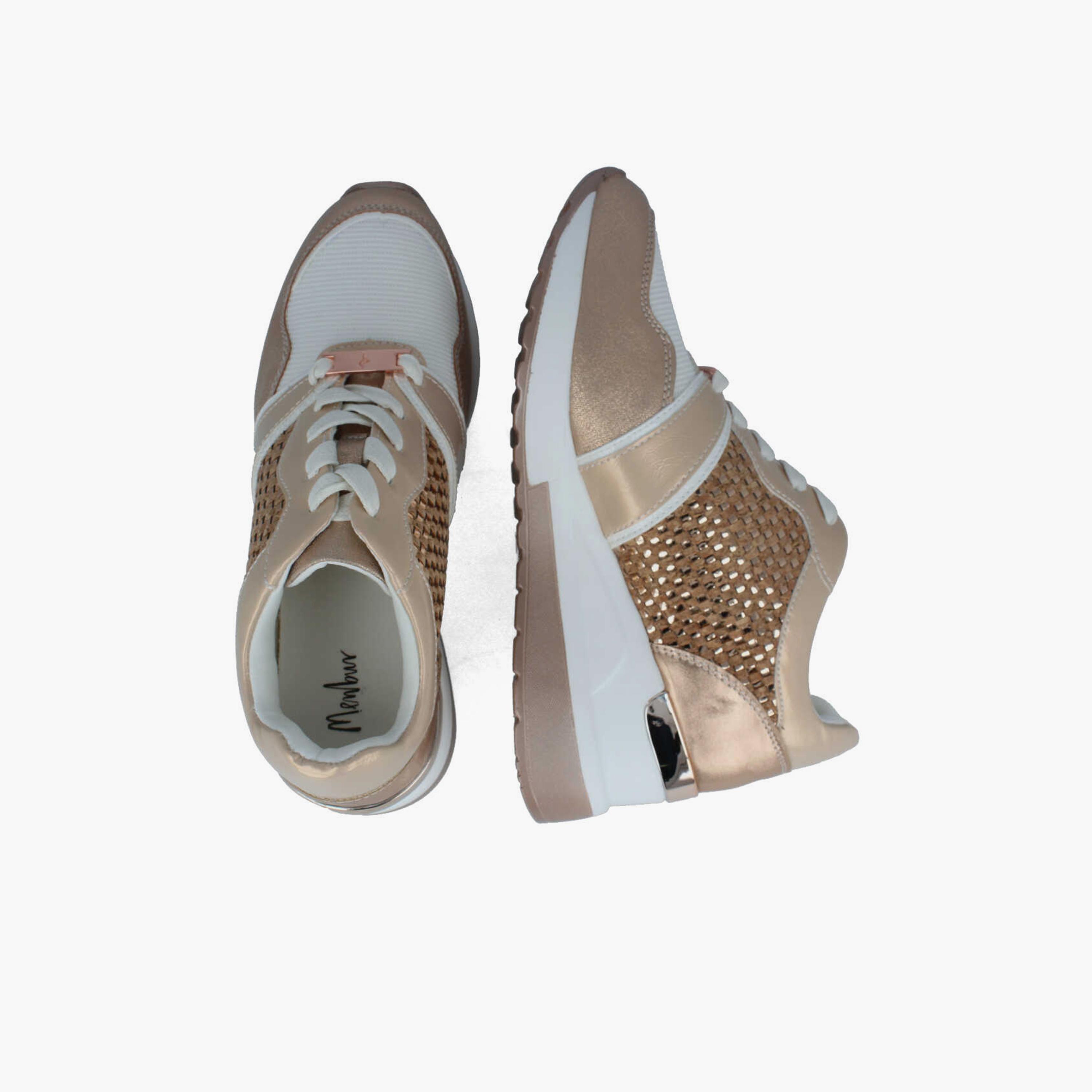 Menbur Women's Metallic Low Ankle Sneakers with Embellishment | 22510-women-shoes-sneakers-image-3