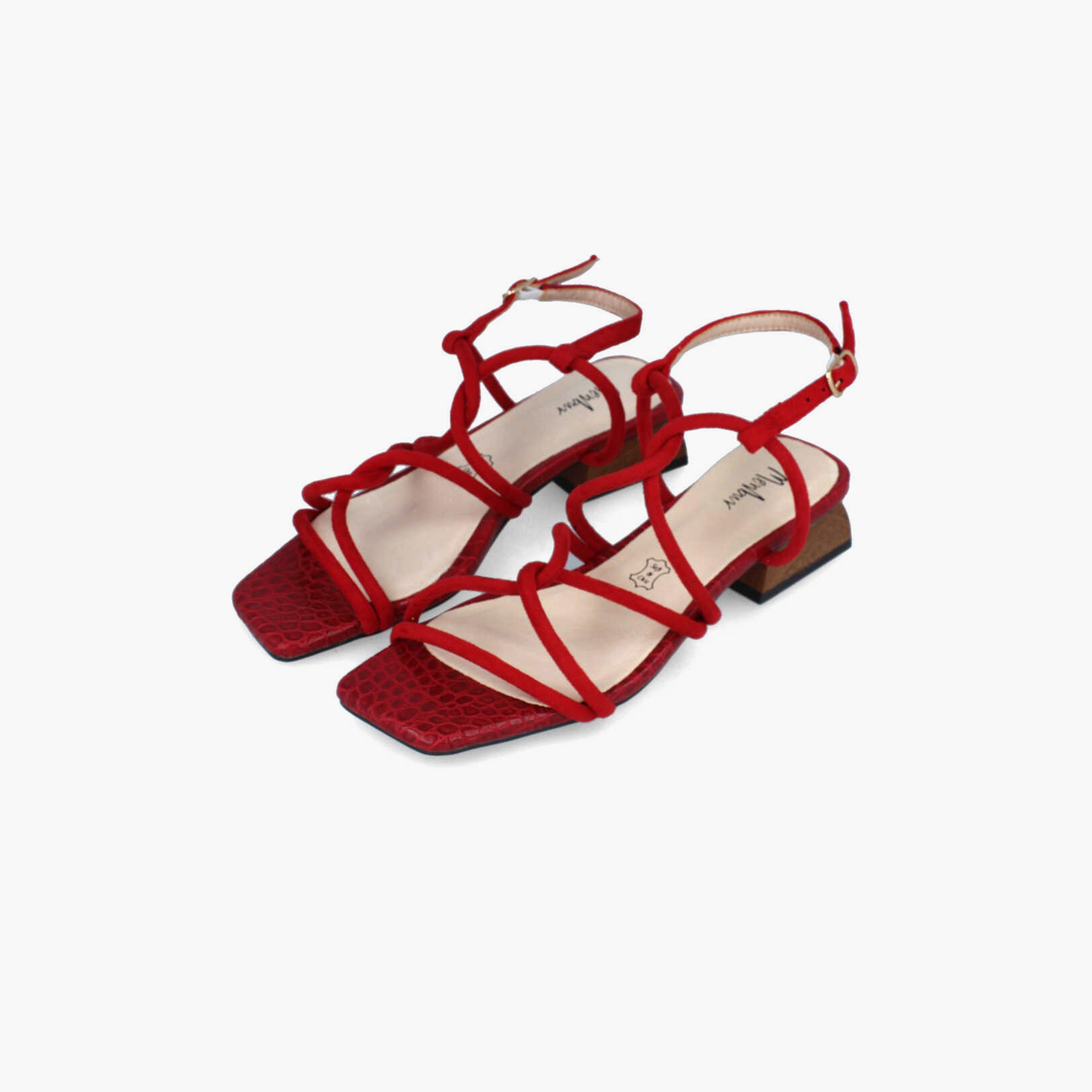 Menbur Women's Reptile Print Block Heels with Strap | 22512-women-shoes-heels-image-2