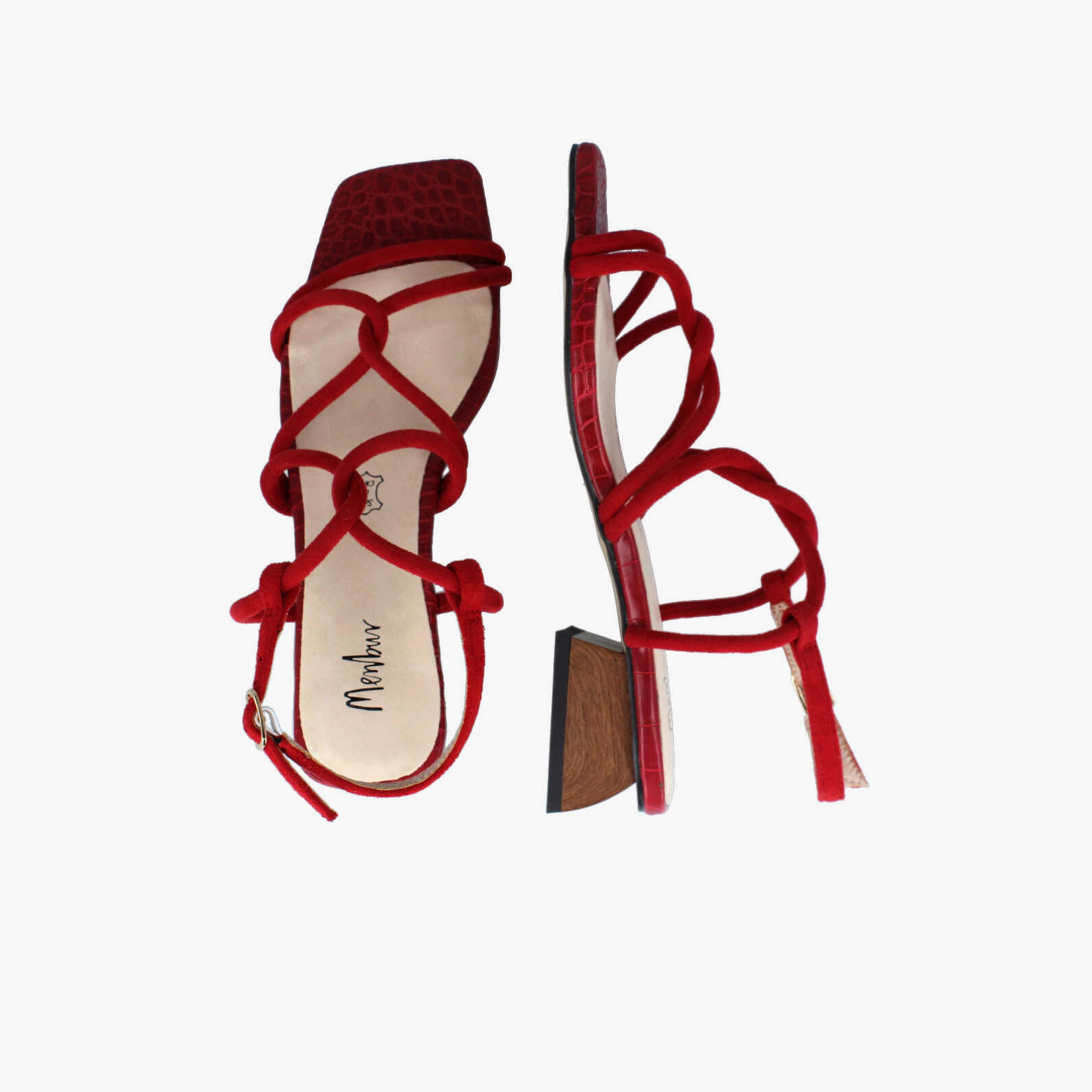 Menbur Women's Reptile Print Block Heels with Strap | 22512-women-shoes-heels-image-3