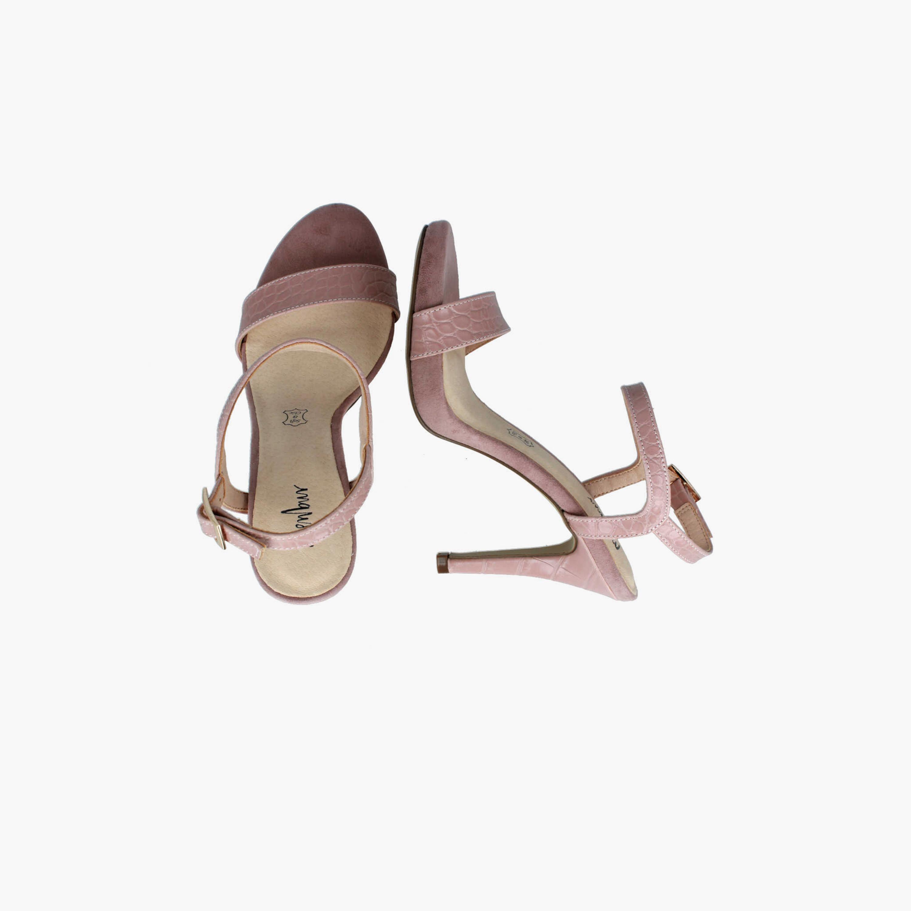 Menbur Women's Reptile Print Stiletto Heels with Strap | 22513-women-shoes-heels-image-3