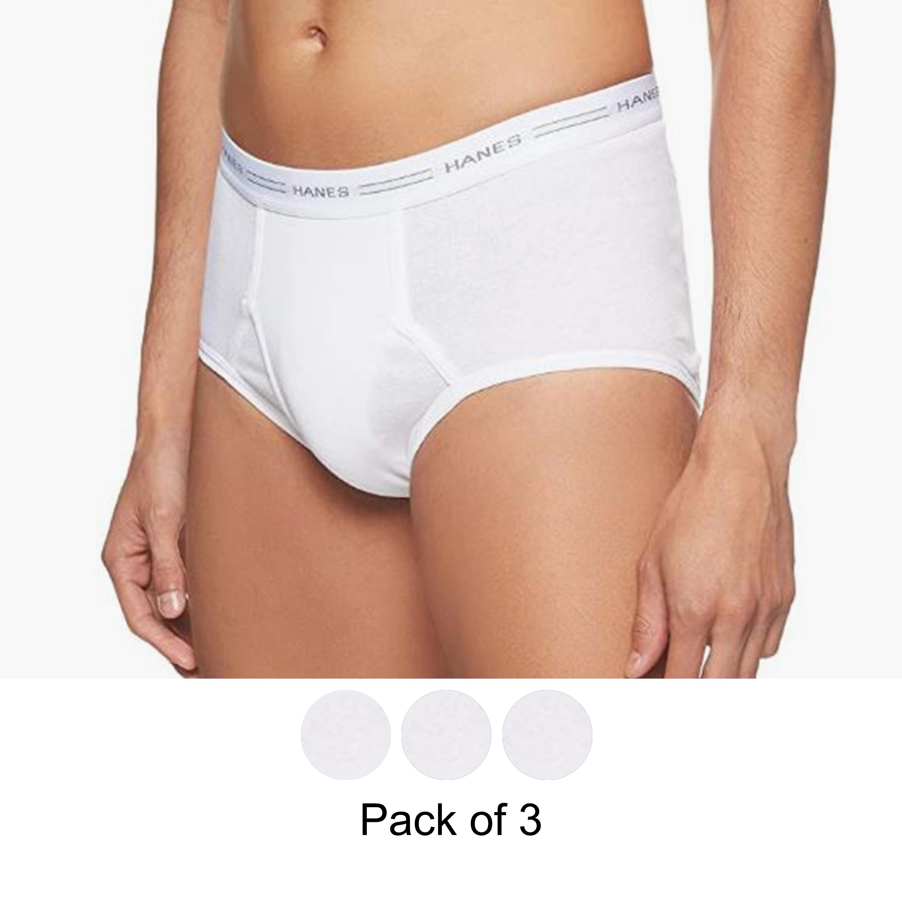 مجموعة هنس مكونة من 3 سراويل داخلية للرجال بحزام خصر مطبوع عليها علامة تجارية-men-clothing-innerwear-underwear-image-1