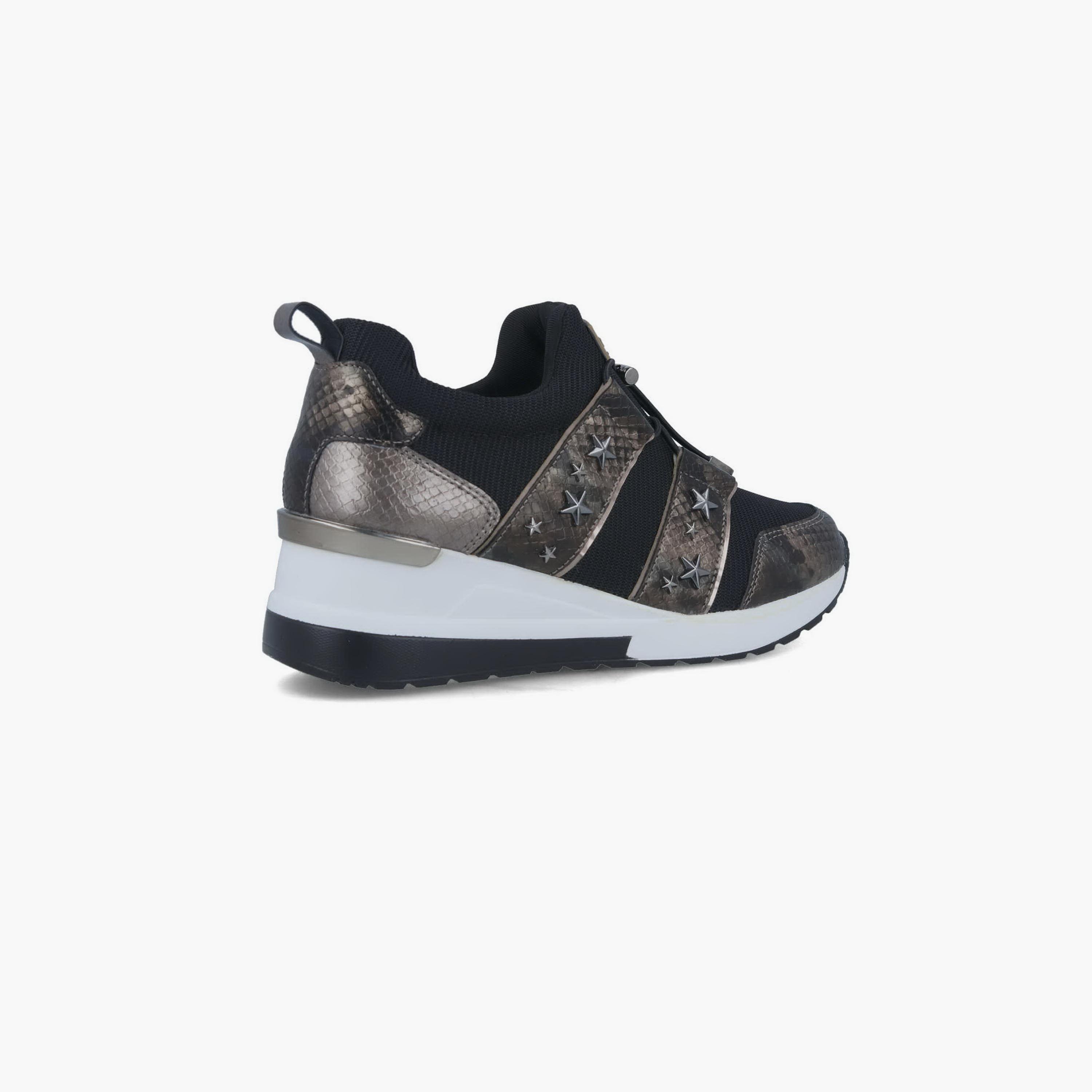 Menbur Women's Reptile Print Low Ankle Sneakers with Studded Accent | 22672-women-shoes-sneakers-image-3