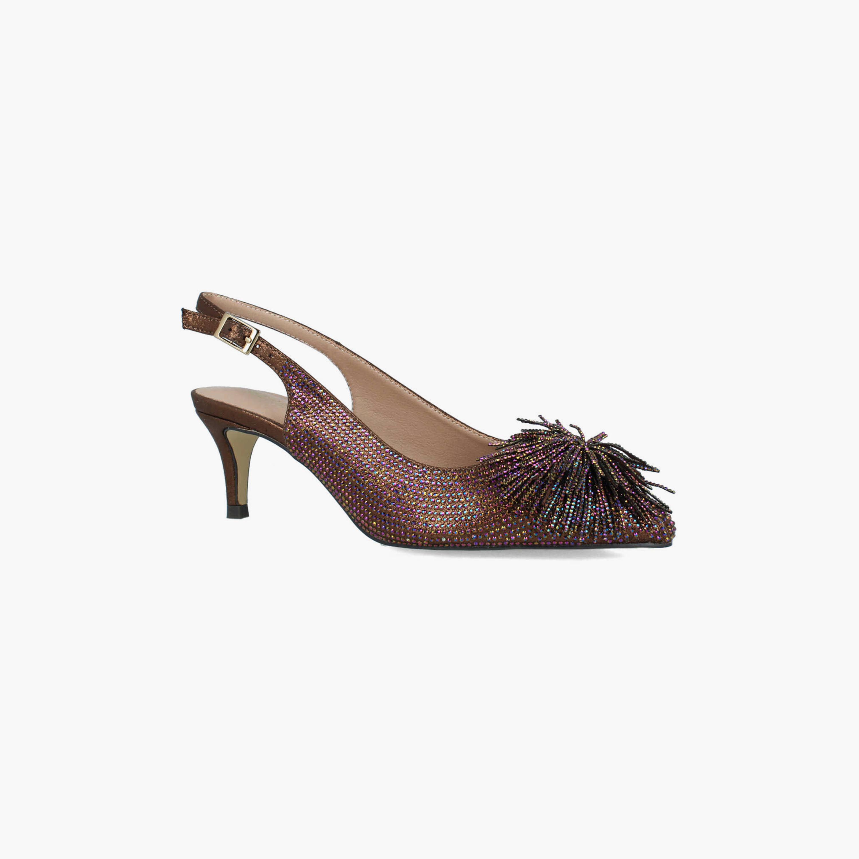 Menbur Women's Metallic Kitten Heels with Rhinestone Accent | 22674-women-shoes-heels-image-1