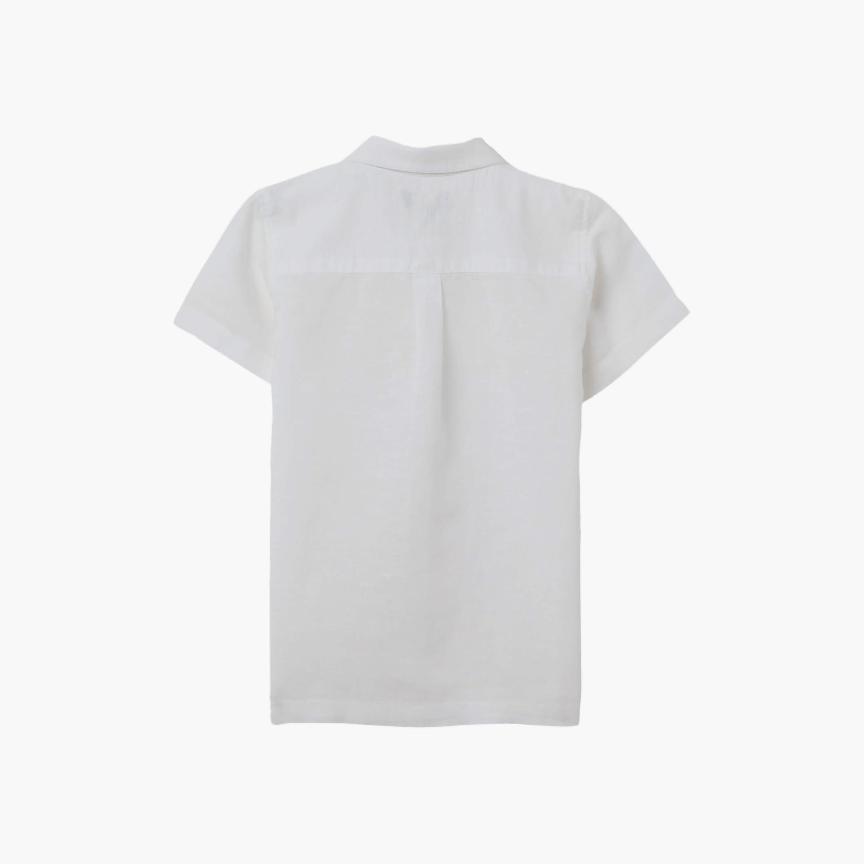 قميص قطن سادة بأكمام قصيرة من اوه في اس-boys-clothing-shirts-image-2