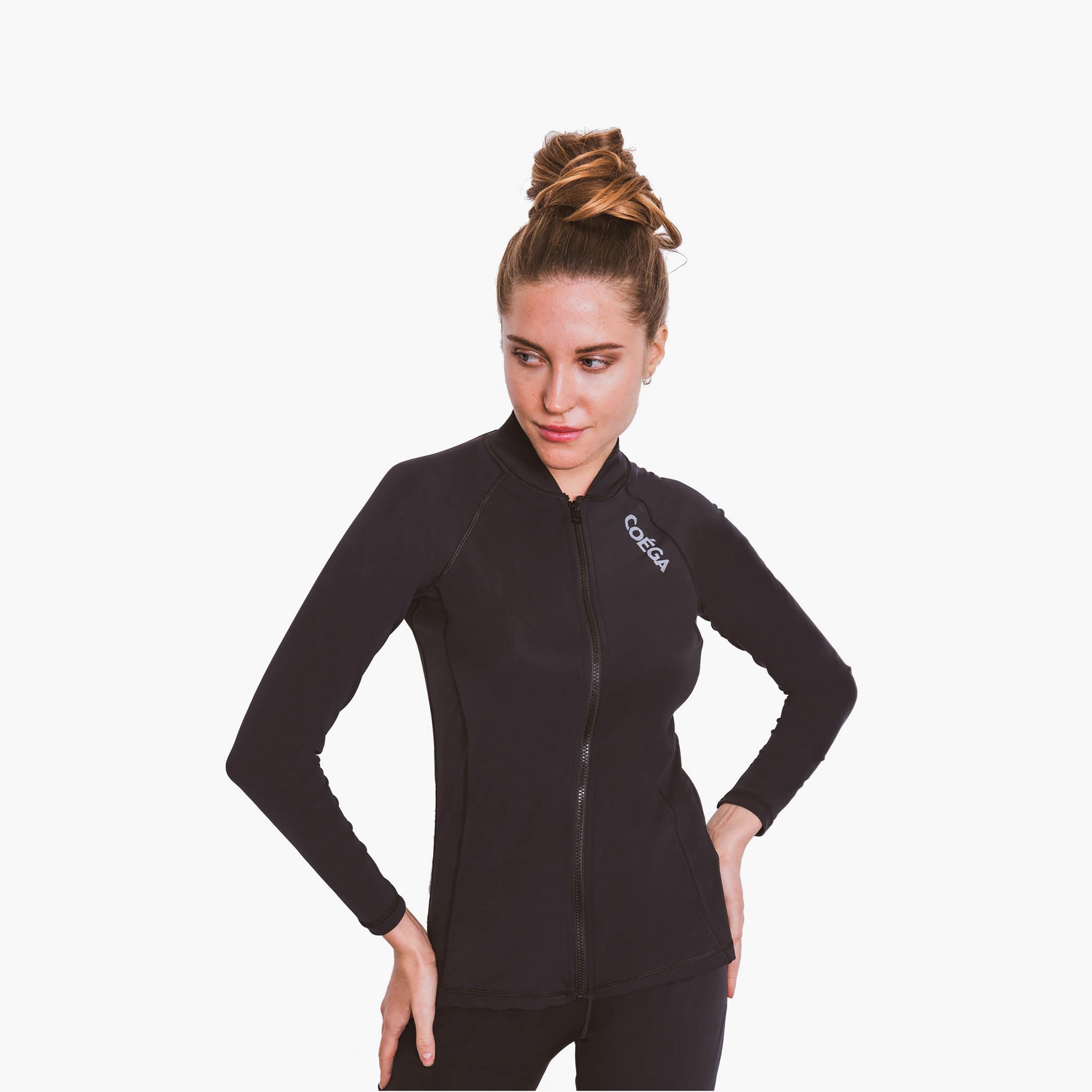 COEGA Sunwear Women's Rashguard Long Sleeve, Black-sports-gear-swimming-women-image-1