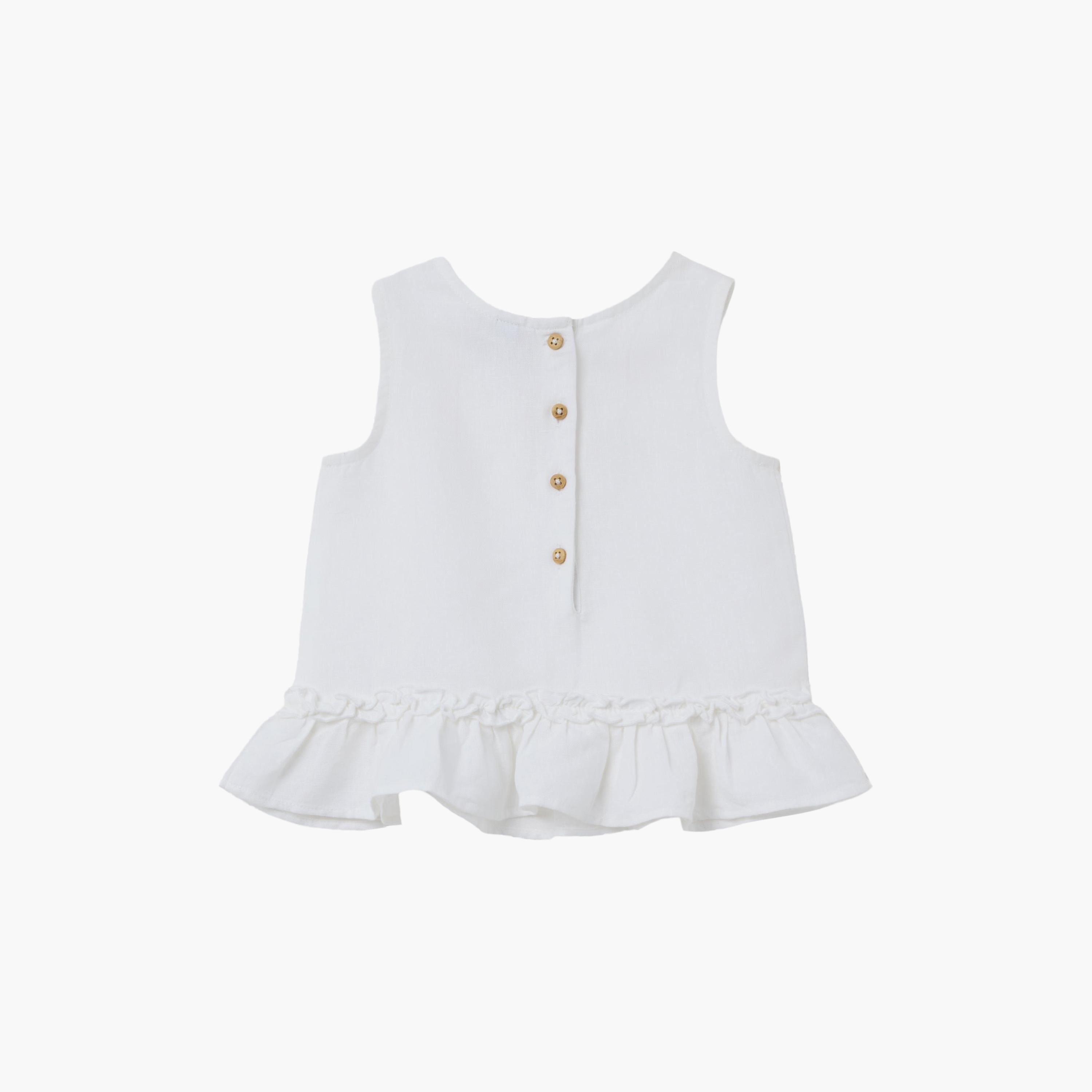 OVS Solid Cotton Sleeveless Ruffled Top-baby-girls-clothing-blousesandshirts-image-2