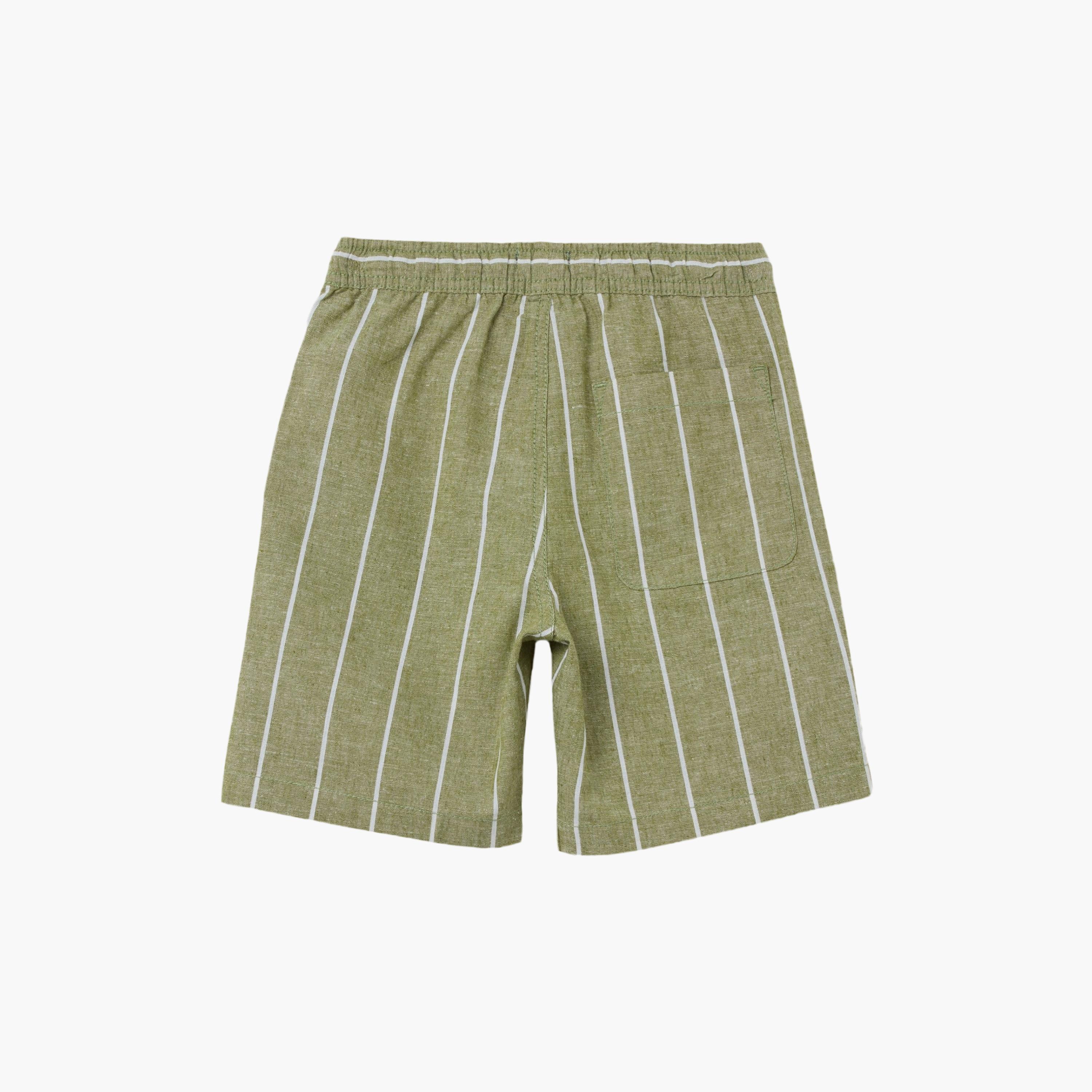 شورت قطن سادة مخطط برباط سحب مطاطي من اوه في اس-boys-clothing-bottoms-shorts-image-2