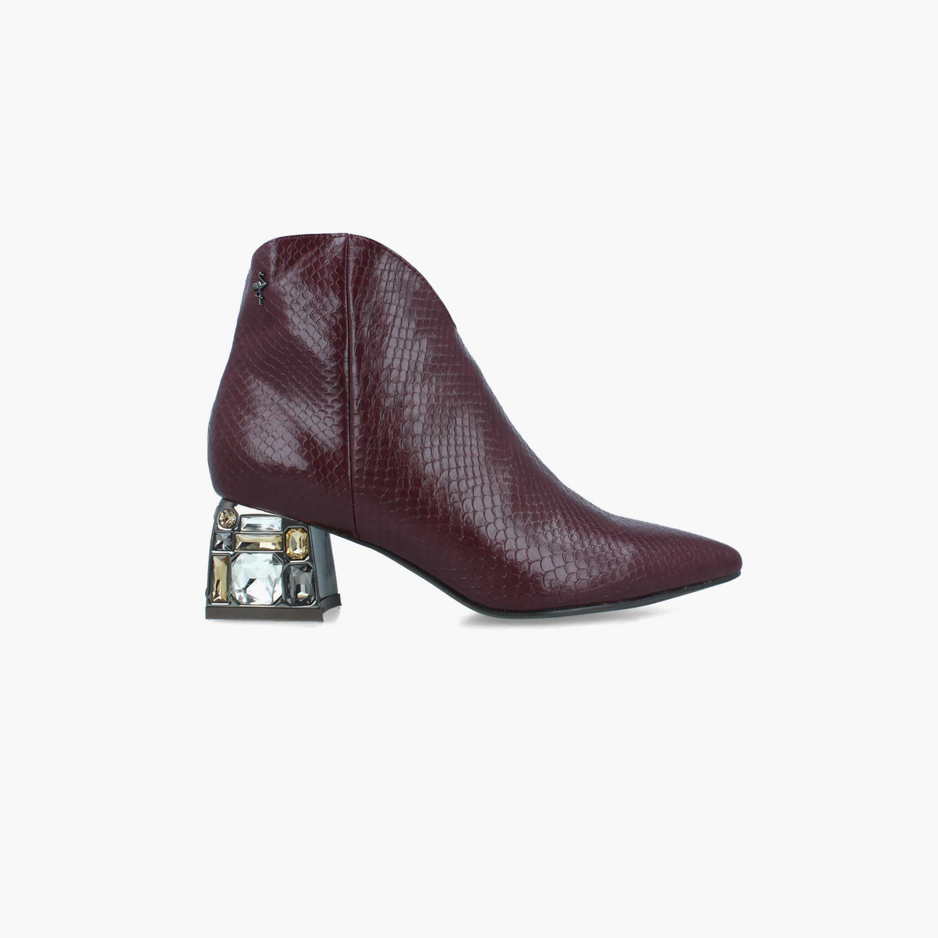 Menbur Women's Reptile Print Ankle Boots with Crystal | 22728-women-shoes-boots-image-2