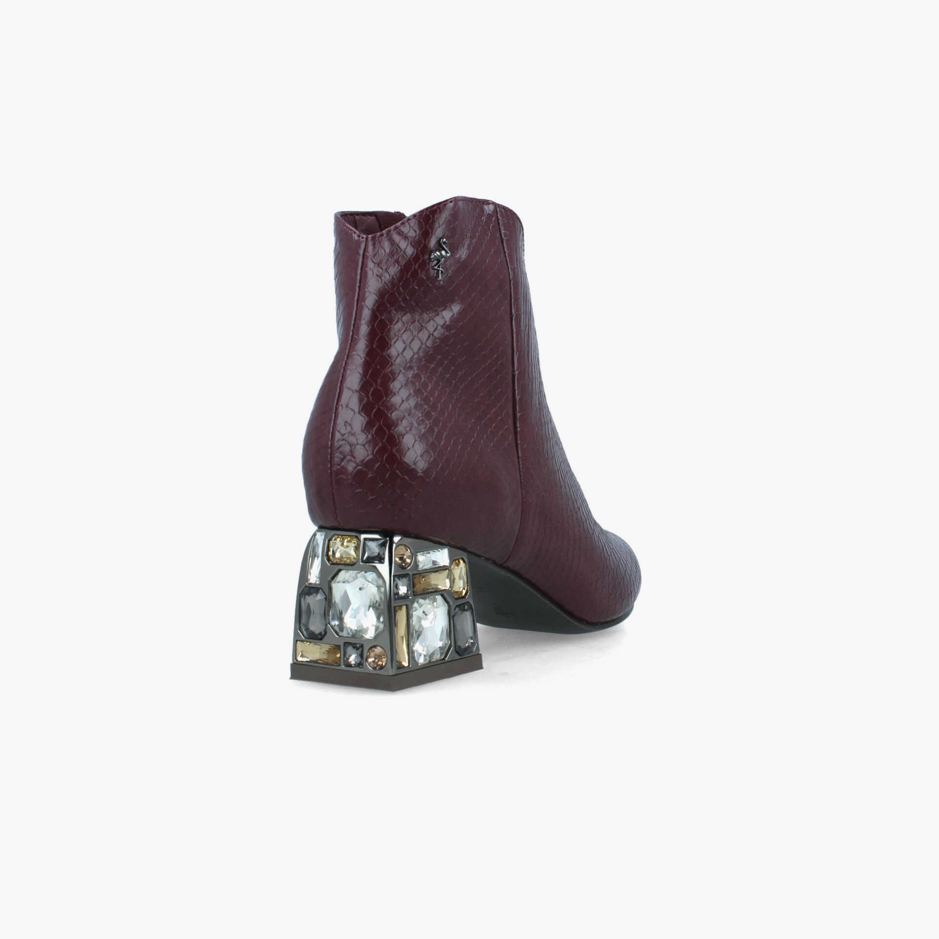 Menbur Women's Reptile Print Ankle Boots with Crystal | 22728-women-shoes-boots-image-3