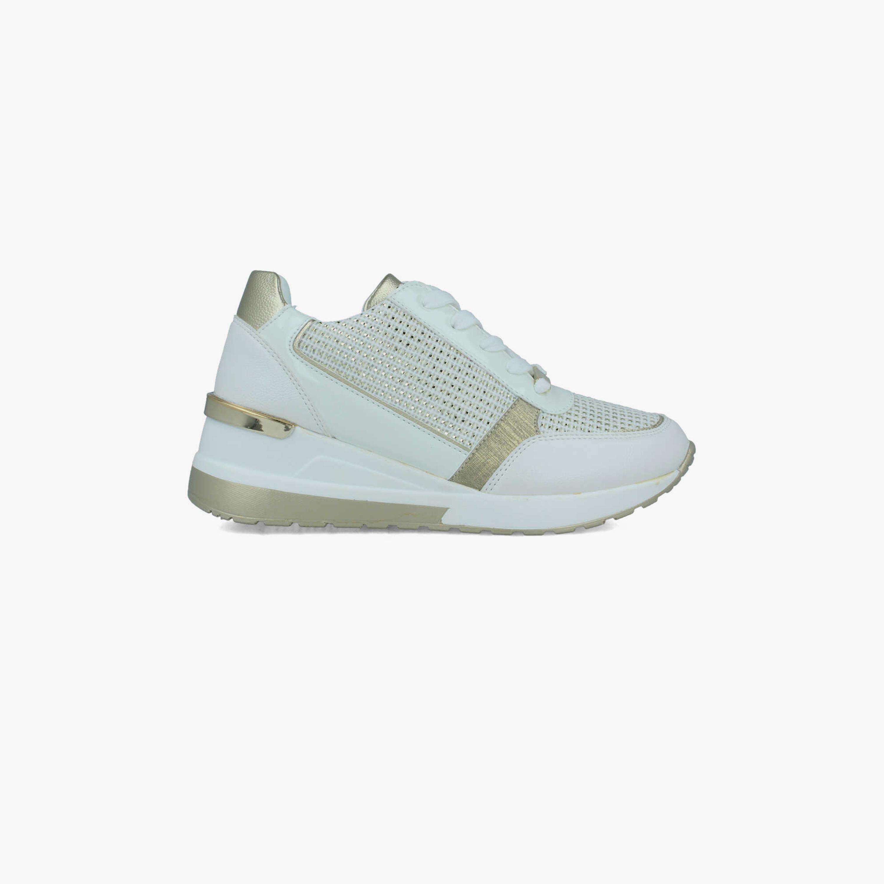 Menbur Women's Metallic Low Ankle Sneakers with Round Toe | 22730-women-shoes-sneakers-image-2