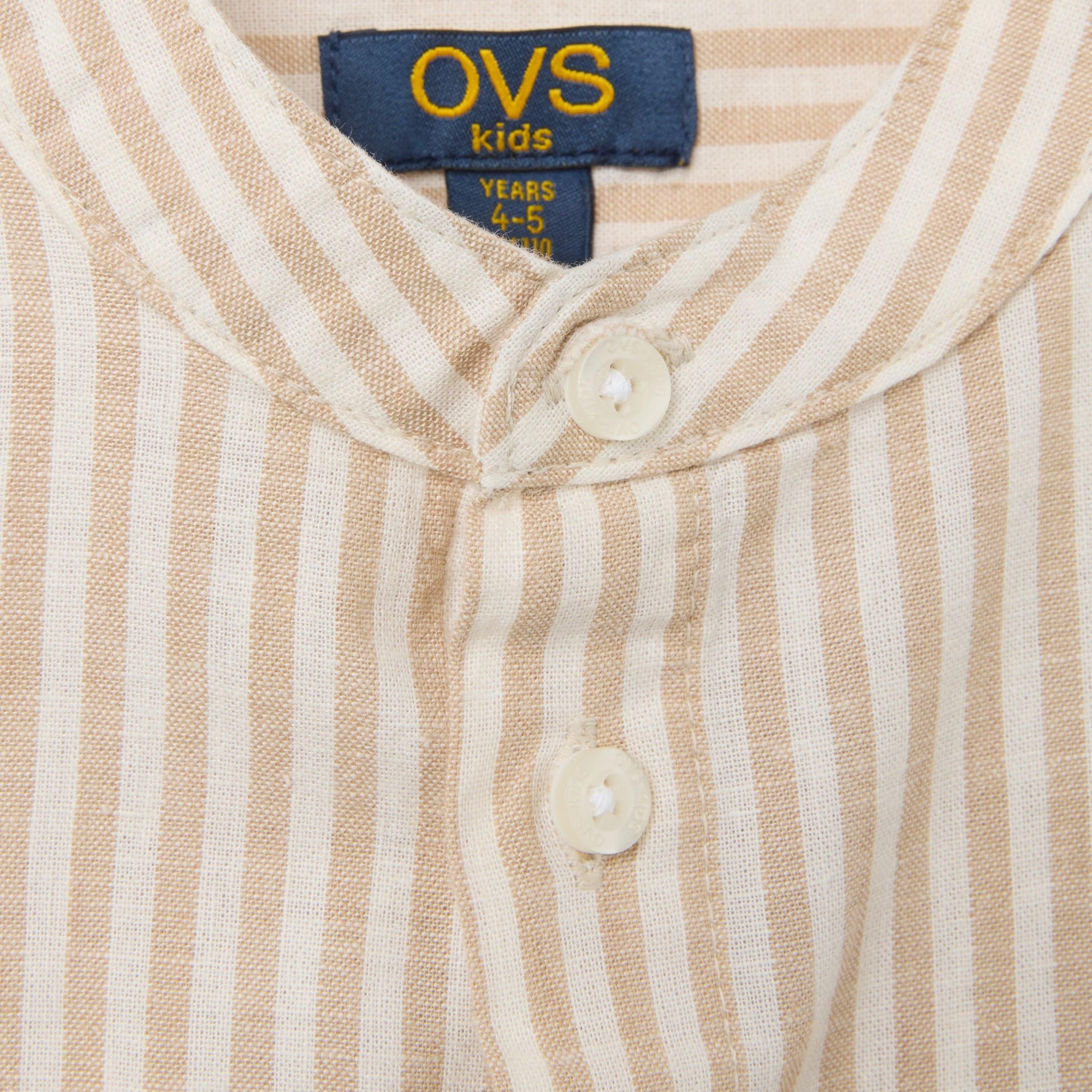 قميص قطن سادة مخطط بأكمام قصيرة من اوه في اس-boys-clothing-shirts-image-4