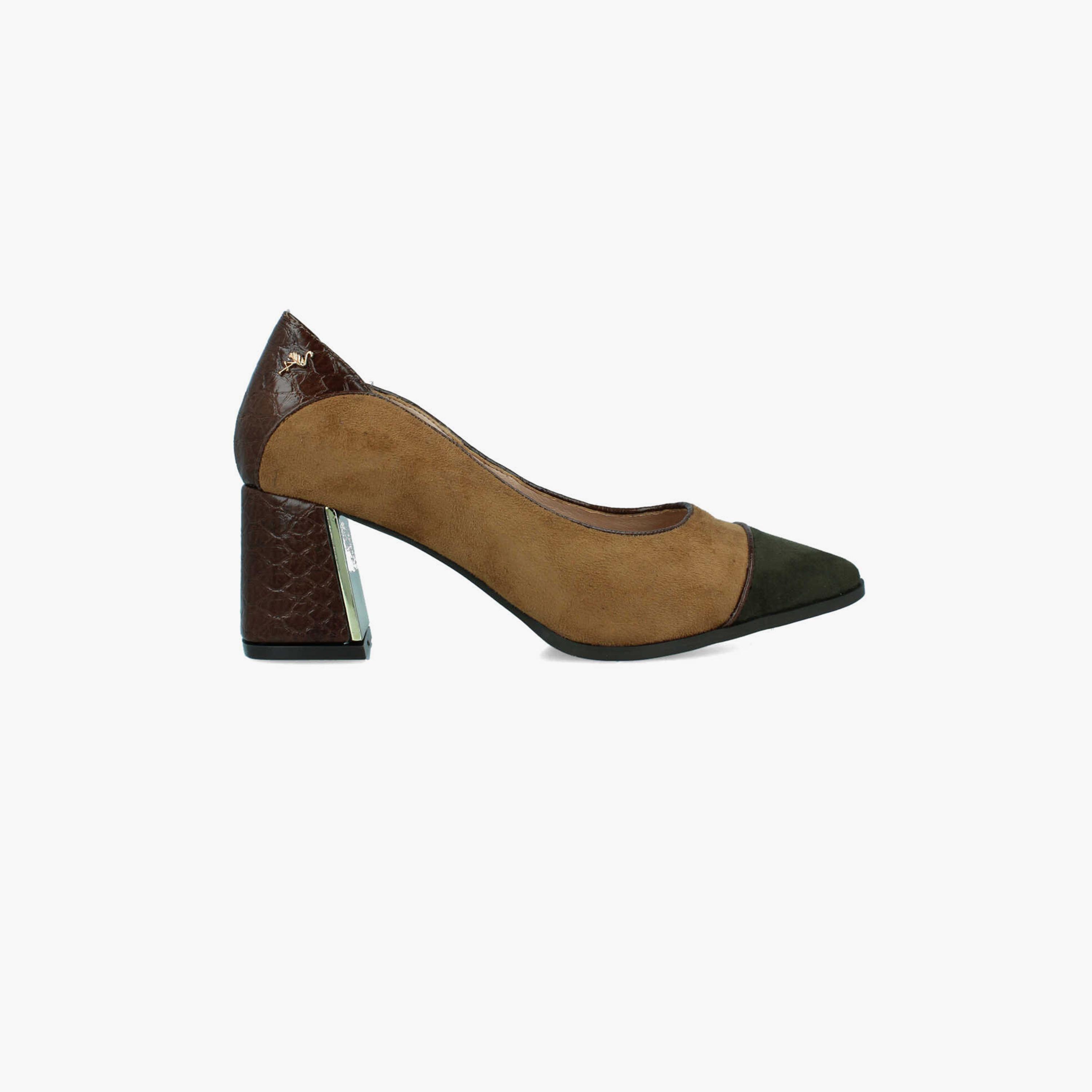 Menbur Women's Reptile Print Block Heels With Pointed Toe | 22732-women-shoes-heels-image-2