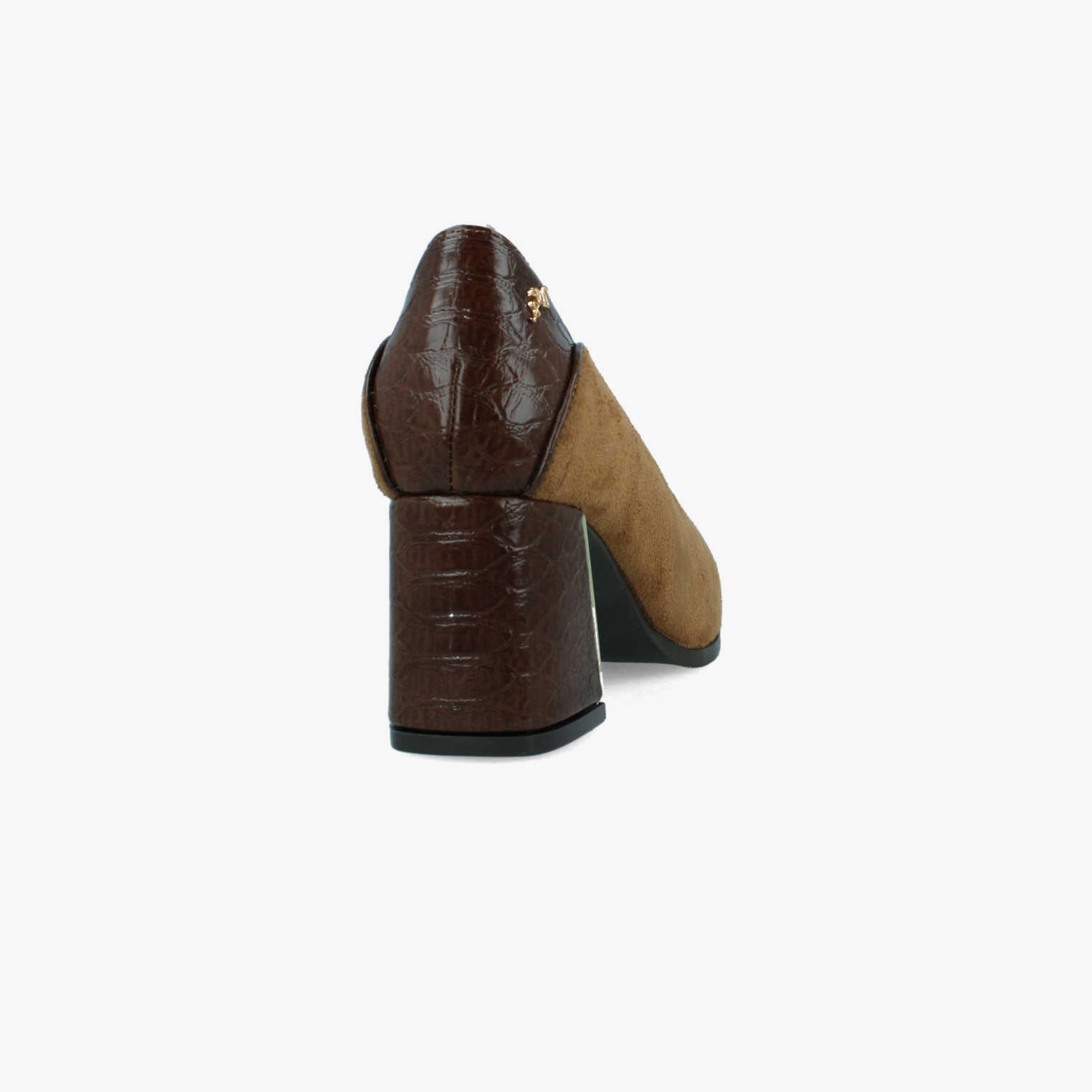 Menbur Women's Reptile Print Block Heels With Pointed Toe | 22732-women-shoes-heels-image-3