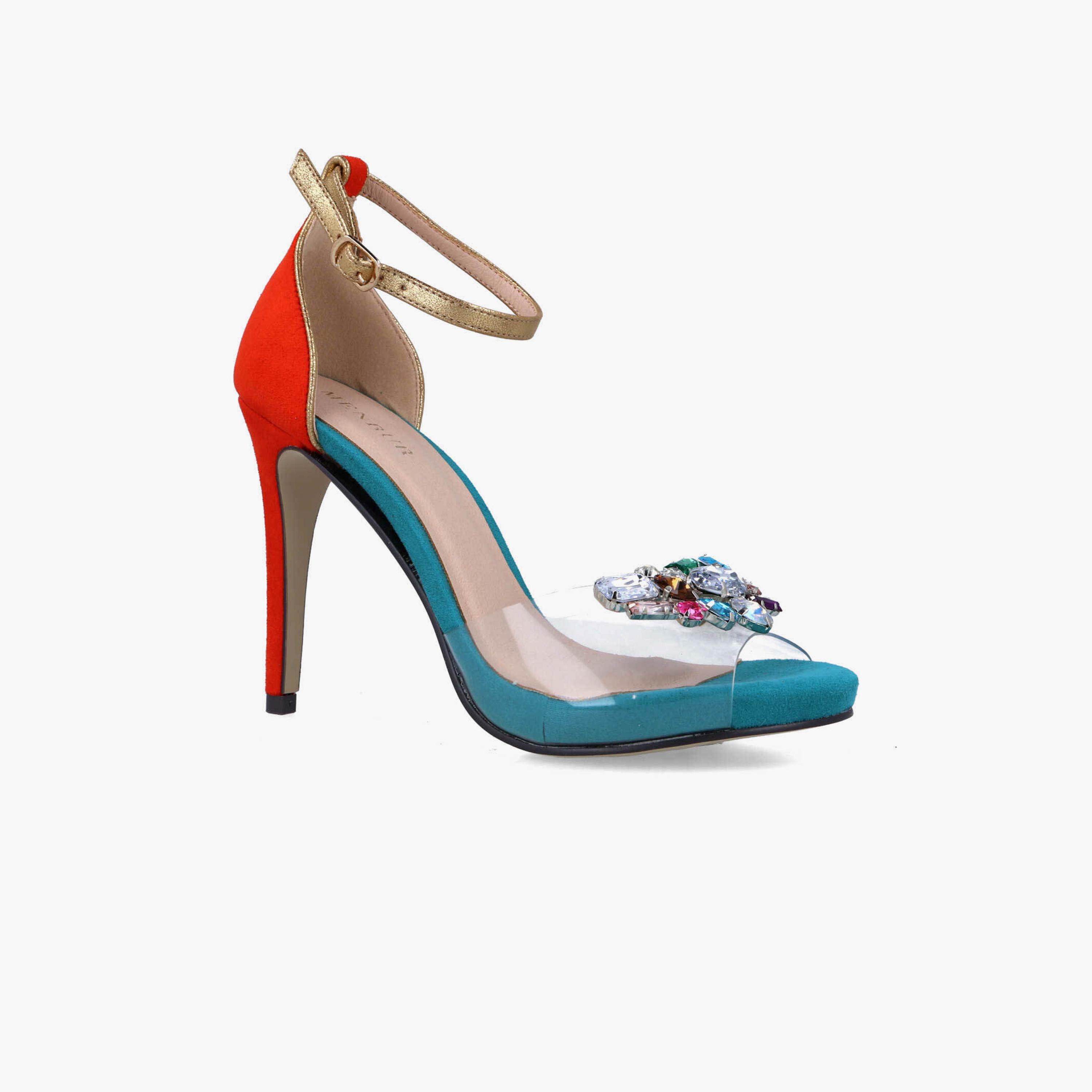 Menbur Women's Metallic Stiletto Heels with Crystal | 22785-women-shoes-heels-image-1