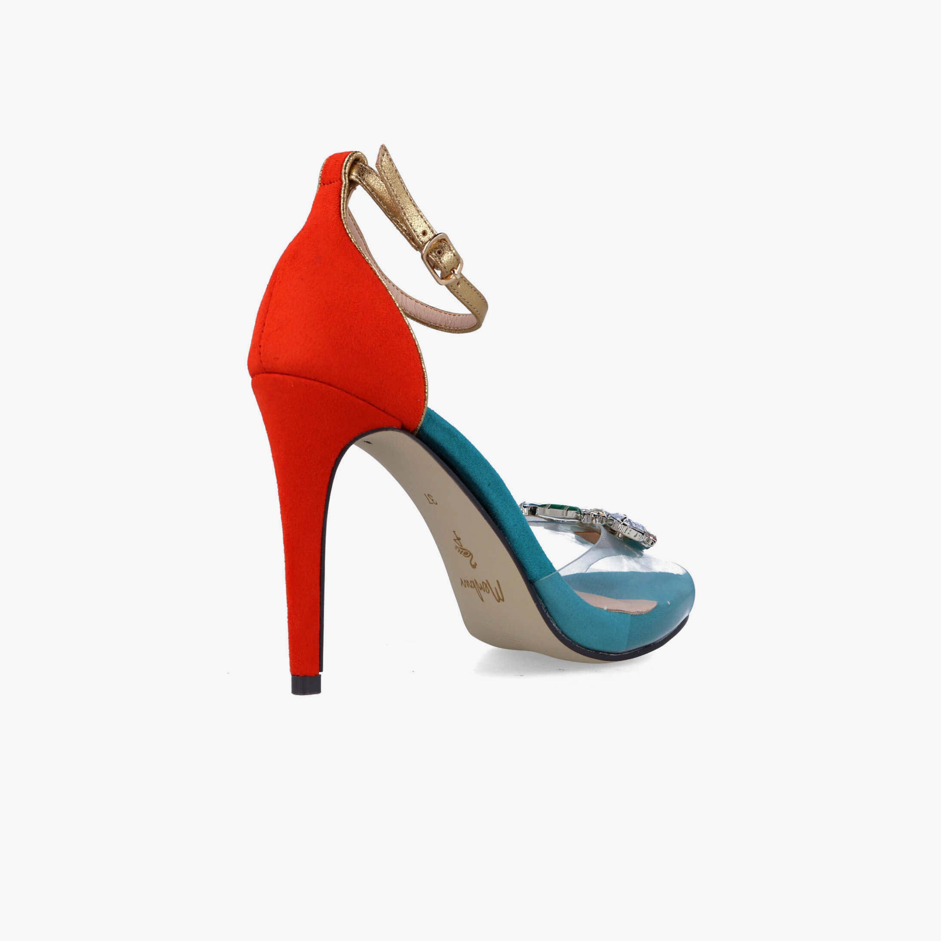 Menbur Women's Metallic Stiletto Heels with Crystal | 22785-women-shoes-heels-image-3