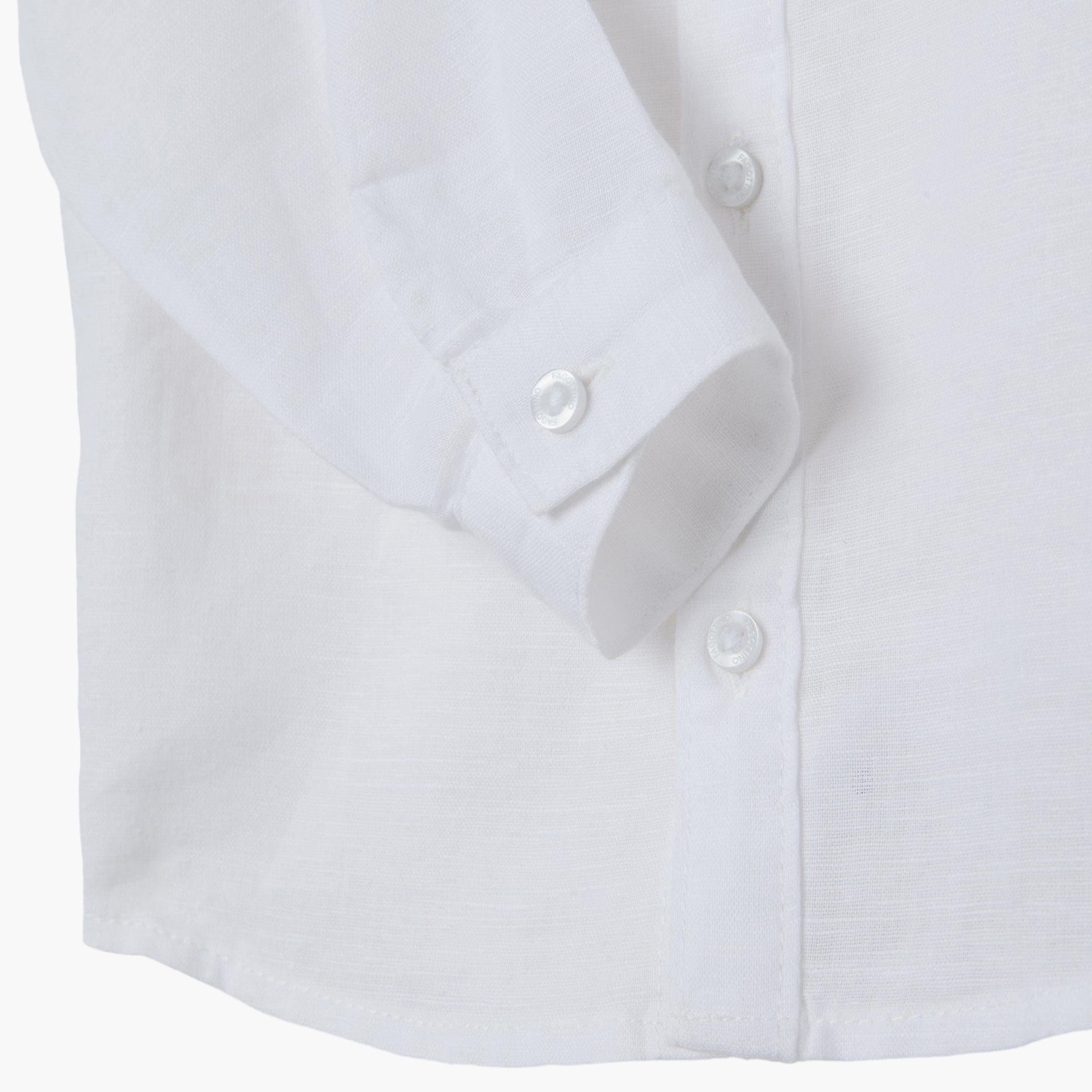 OVS Solid Cotton Shirt & Short Set-baby-boys-clothing-setsandcoords-image-4