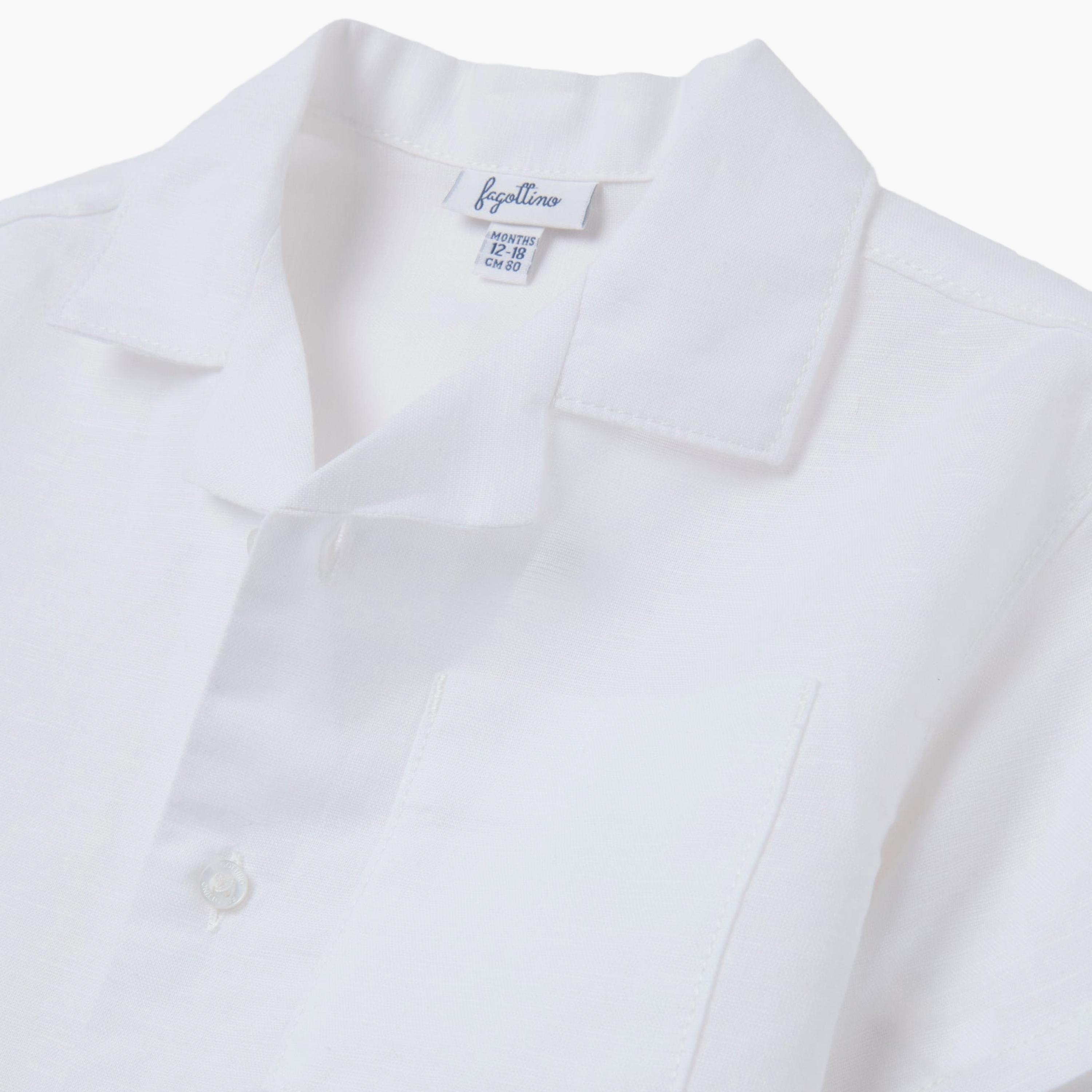 طقم قميص قطن سادة وشورت من اوه في اس-baby-boys-clothing-setsandcoords-image-4