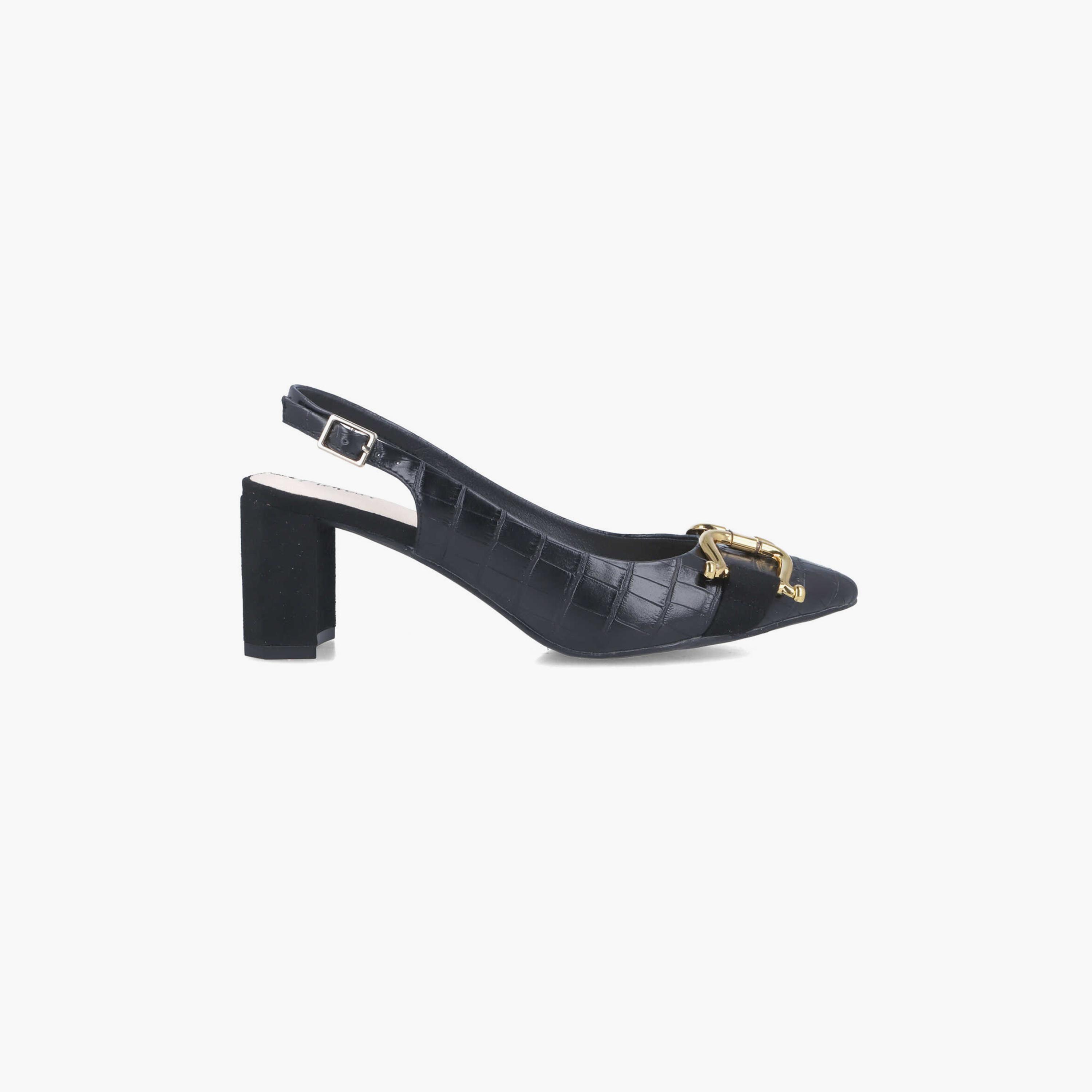 Menbur Women's Reptile Print Block Heels with Decorative Vamp | 22804-women-shoes-heels-image-2